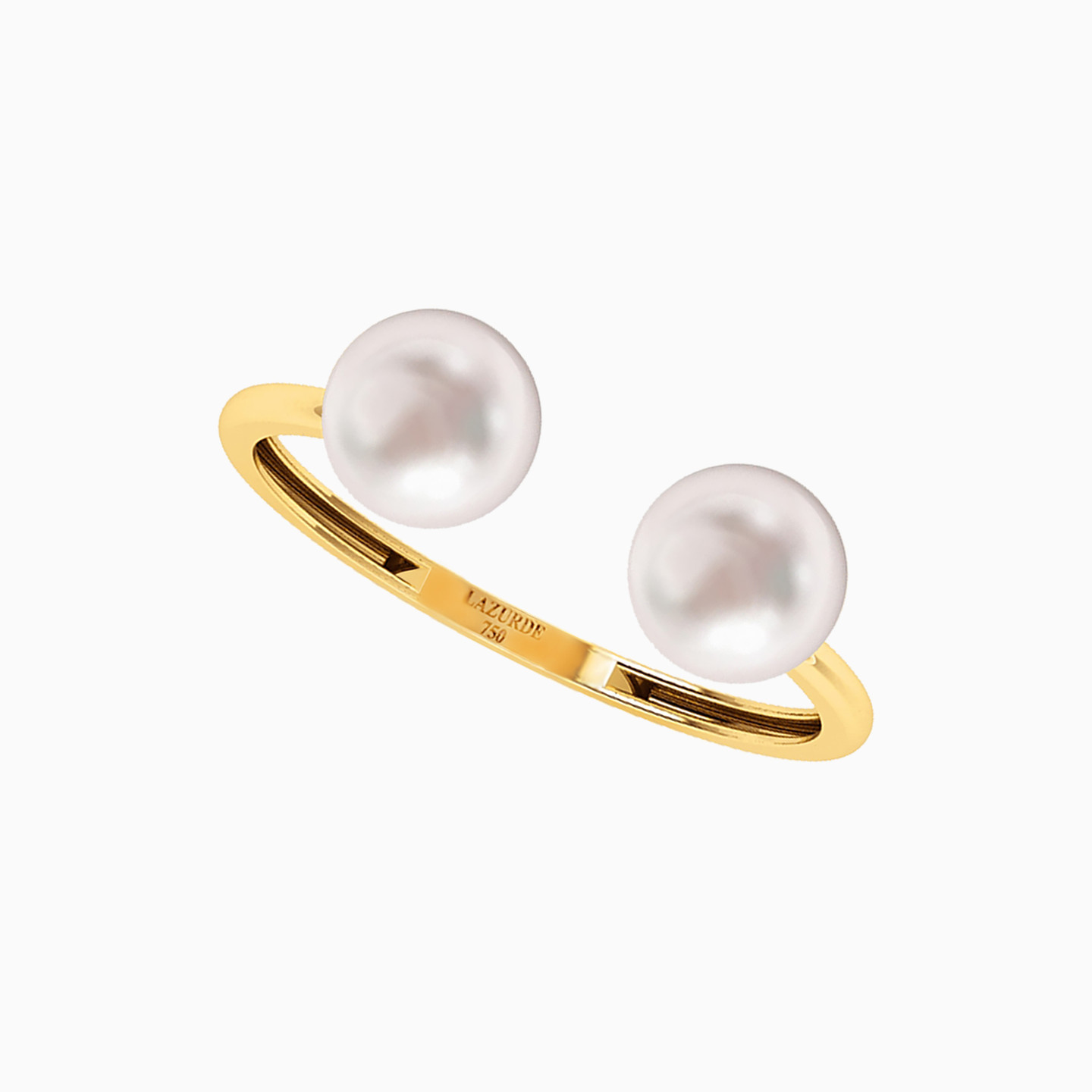 Round Pearls Two headed Ring in 18K Gold - 2