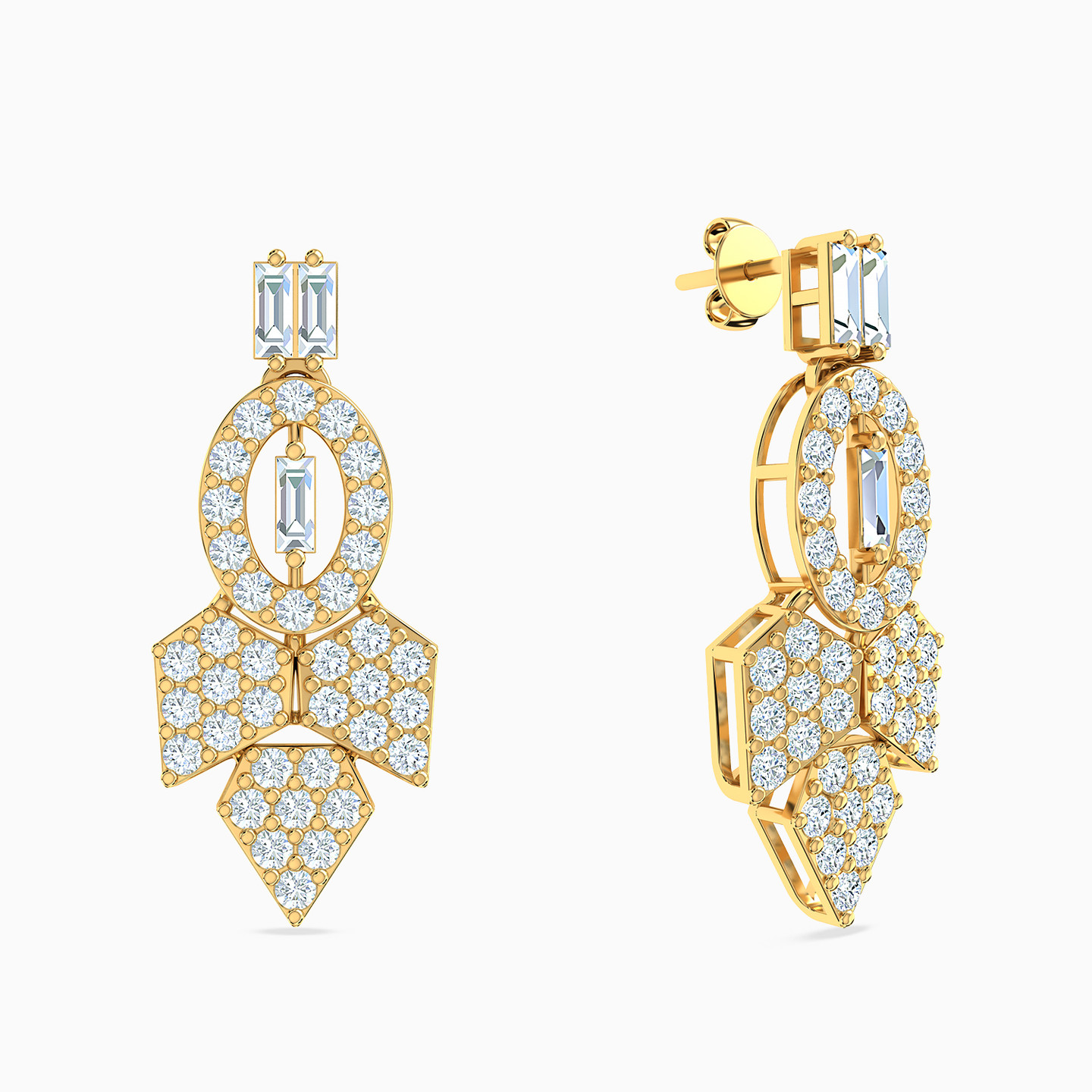 Flower Cubic Zirconia Full Set in 18K Gold (4 Pieces) - 5 Flower Cubic Zirconia Full Set in 18K Gold (4 Pieces) - 5