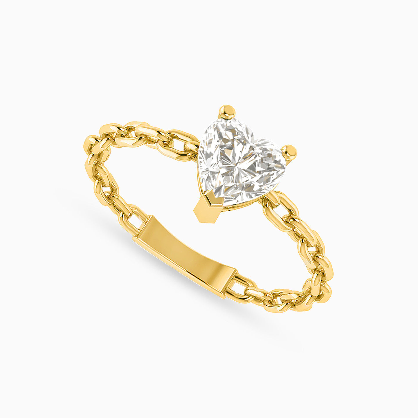 خاتم ذهب قلب عيار 18 قيراط مزين بحجر شفاف - 2 خاتم ذهب قلب عيار 18 قيراط مزين بحجر شفاف - 2