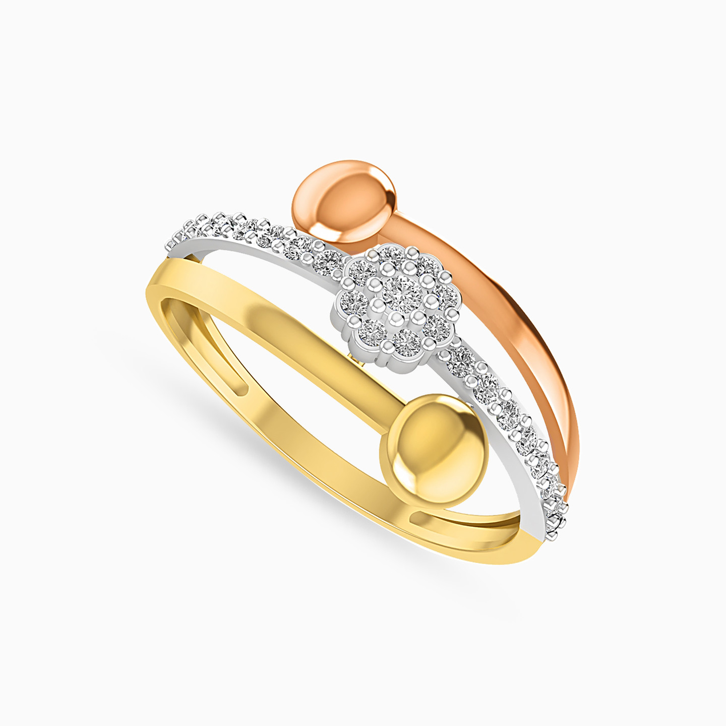 Circle Diamonds Statement Ring in 18K Gold - 2 Circle Diamonds Statement Ring in 18K Gold - 2