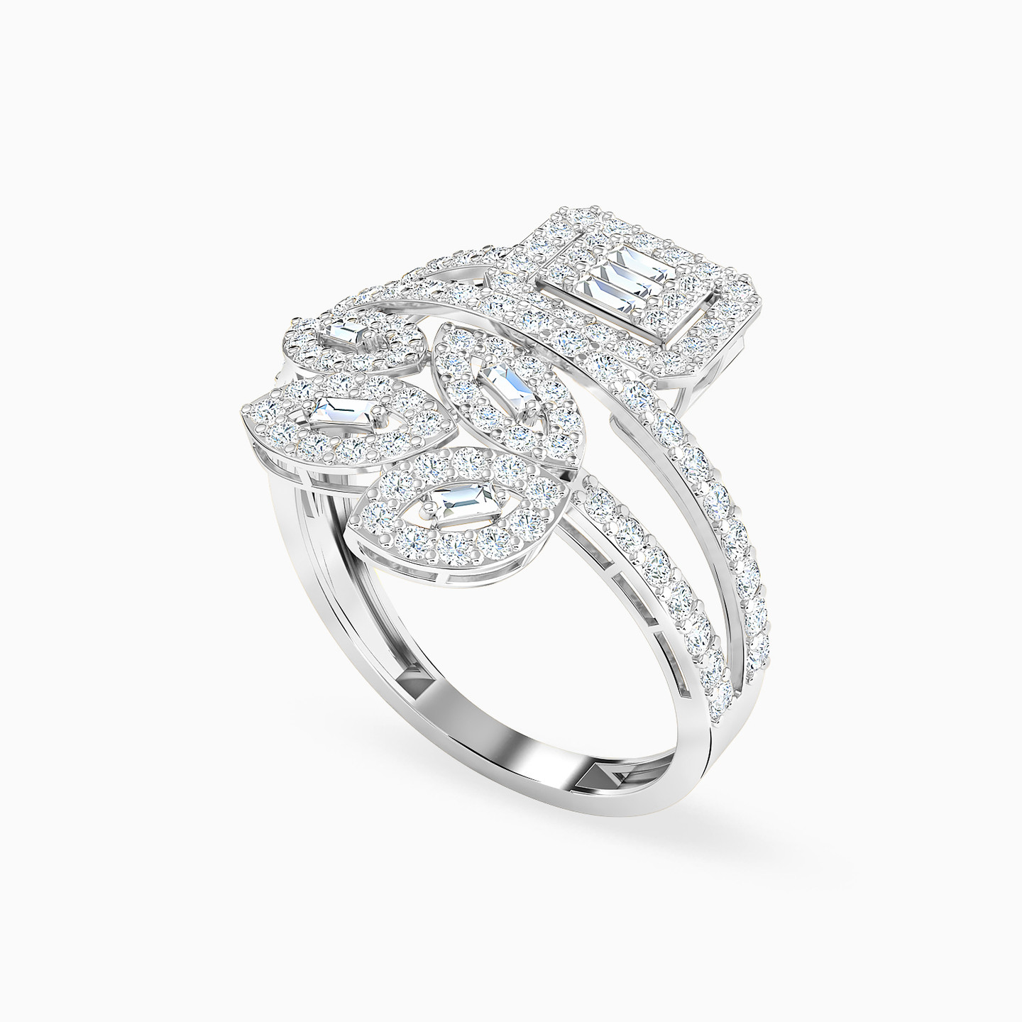 Marquise Cubic Zirconia Ring in 18K Gold - 3 Marquise Cubic Zirconia Ring in 18K Gold - 3