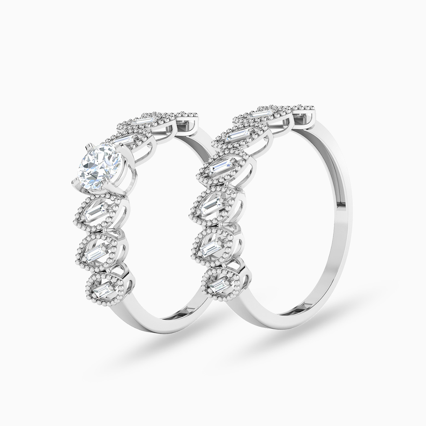 Marquise Cubic Zirconia Twin Rings in 18K Gold Marquise Cubic Zirconia Twin Rings in 18K Gold