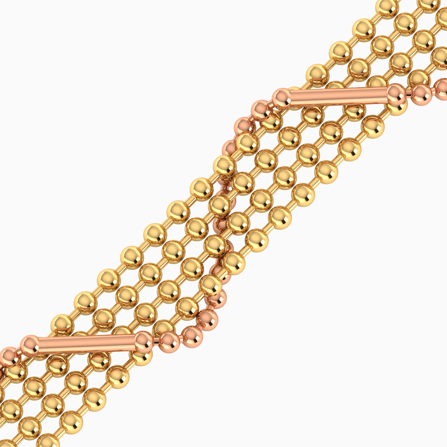 Beaded Chain Bracelet in 21K Gold - 3 Beaded Chain Bracelet in 21K Gold - 3
