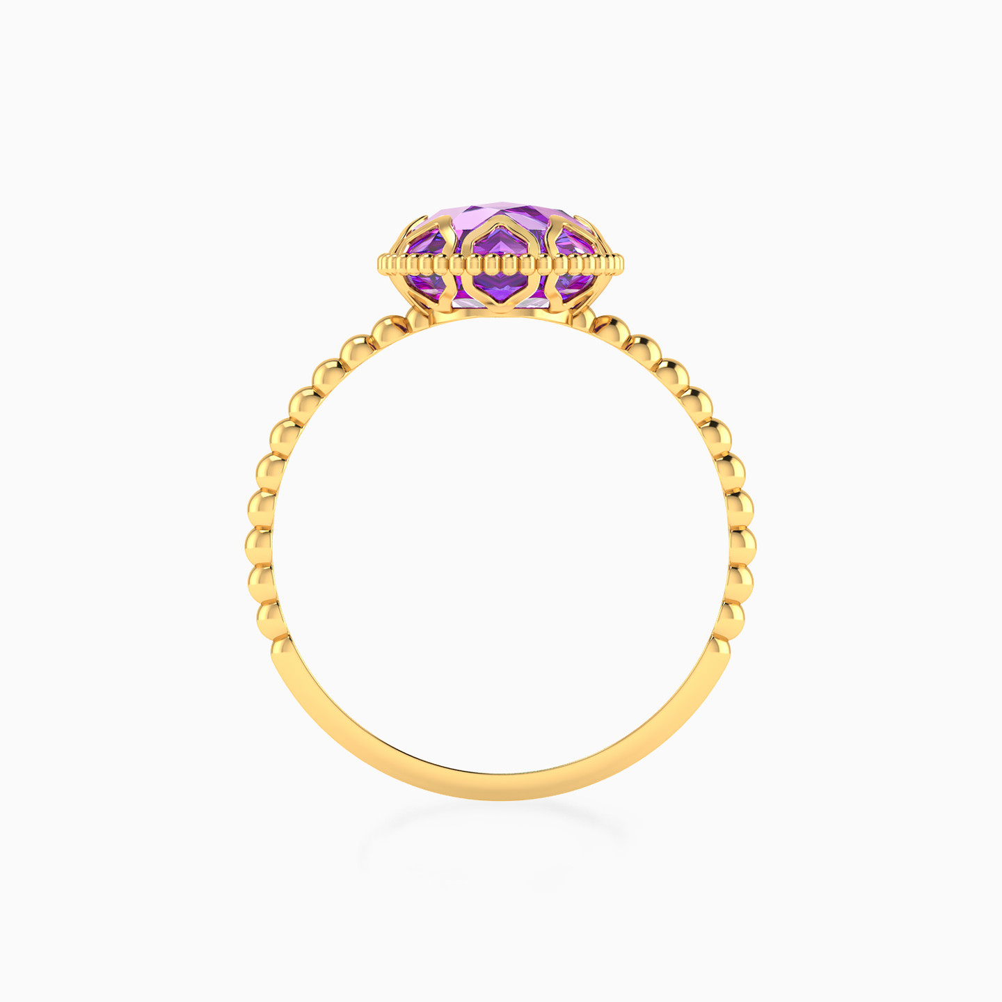 18K Gold Colored Stones Statement Ring - 3