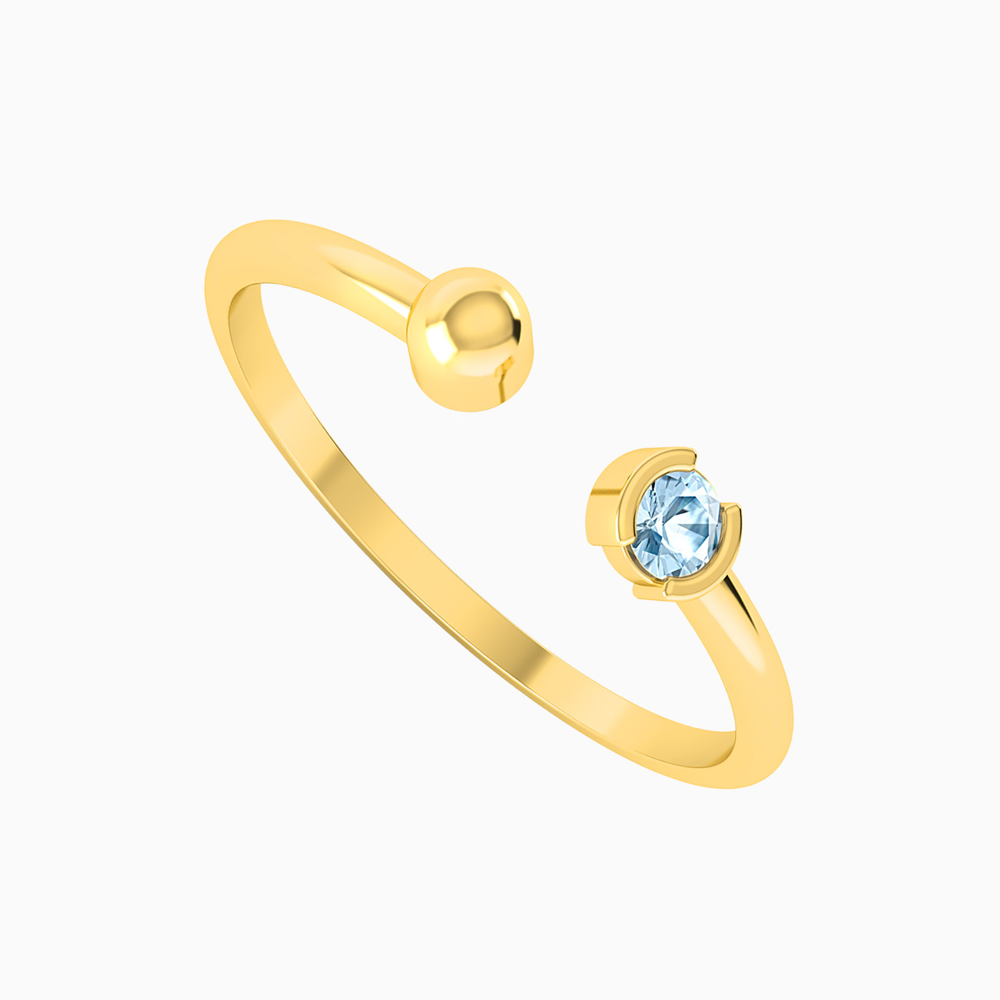 18K Gold Colored Stones Two-headed Ring - 2