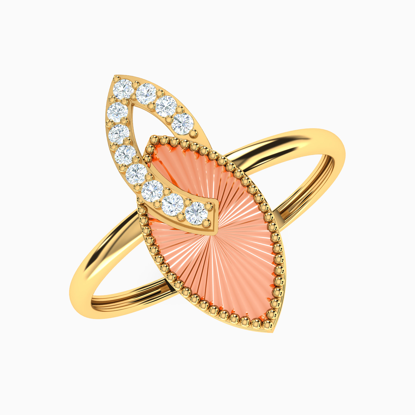 Marquise Cubic Zirconia Half Set in 21K Gold (3 Pieces) - 3 Marquise Cubic Zirconia Half Set in 21K Gold (3 Pieces) - 3