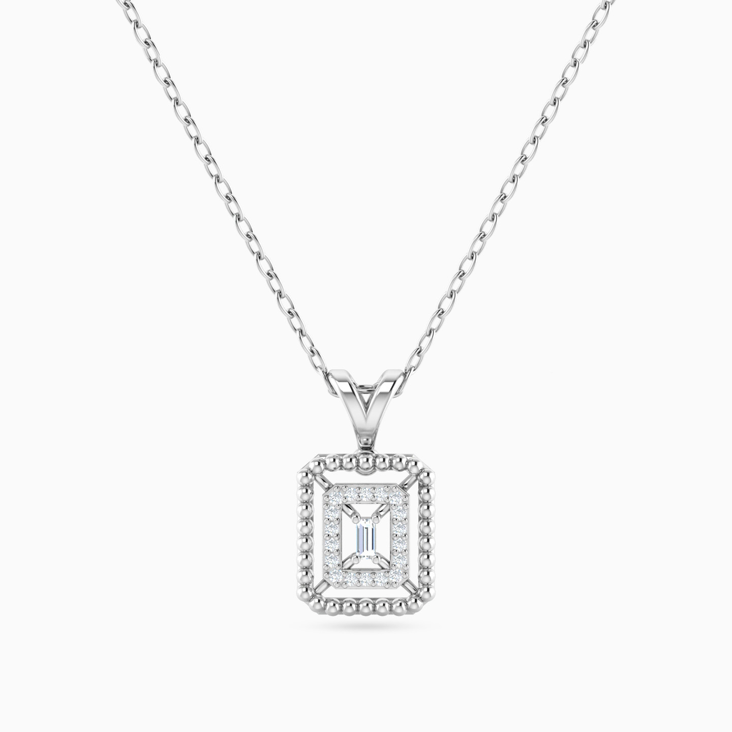 18K Gold Diamond Pendant Necklace