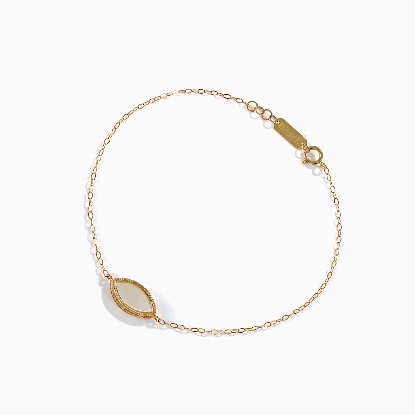 18K Gold Colored Stones Chain Bracelet