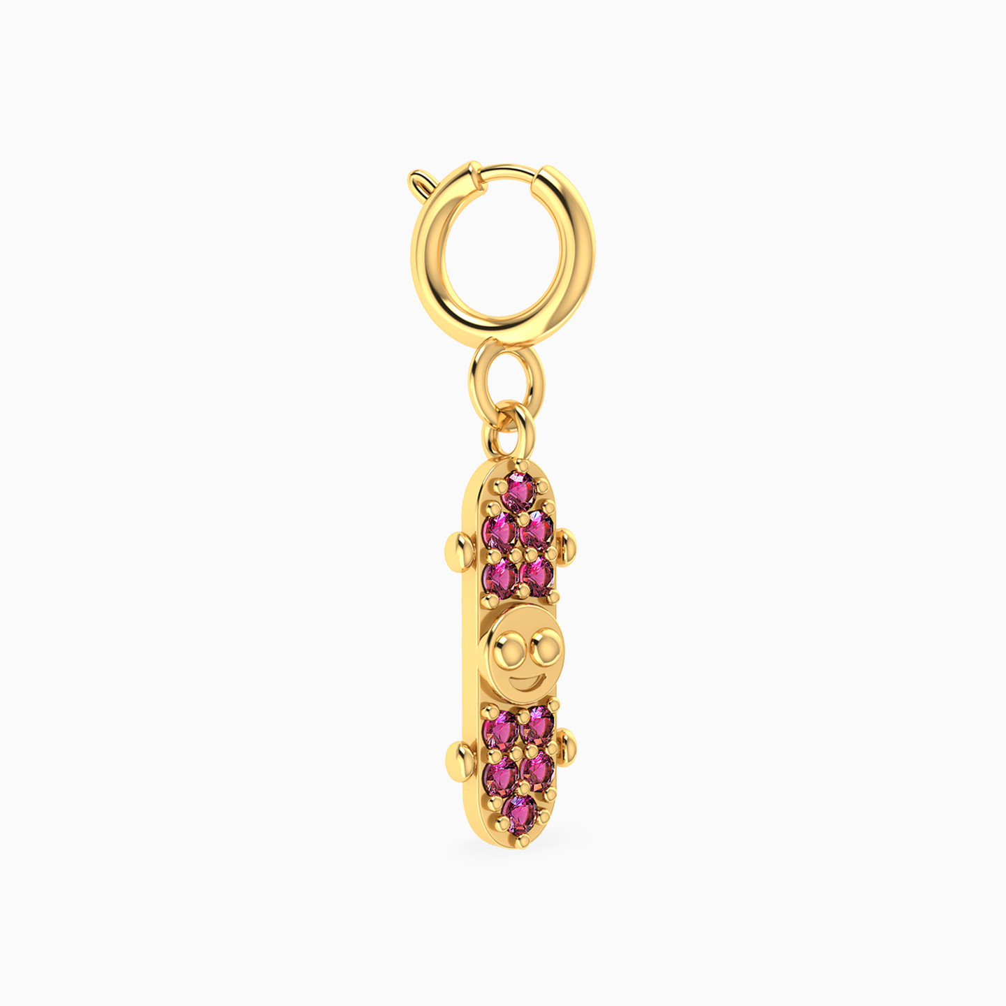 Skateboard Rose Stone Charm in 18K Gold - 3 Skateboard Rose Stone Charm in 18K Gold - 3
