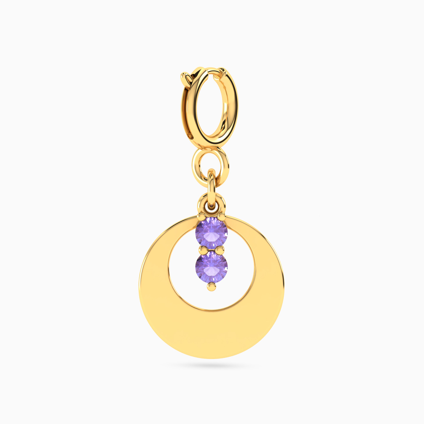 Circle Purple Stone Charm in 18K Gold Circle Purple Stone Charm in 18K Gold