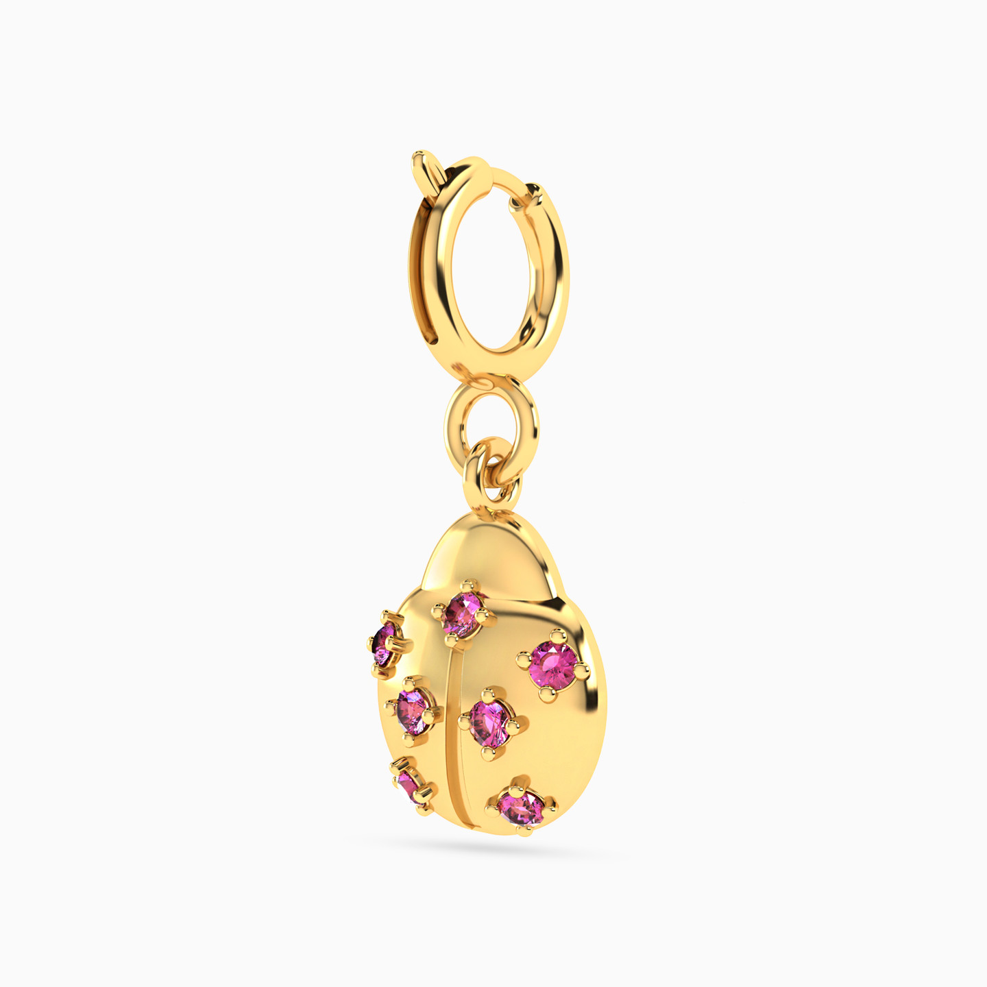 Ladybug Rose Stone Charm in 18K Gold - 2 Ladybug Rose Stone Charm in 18K Gold - 2