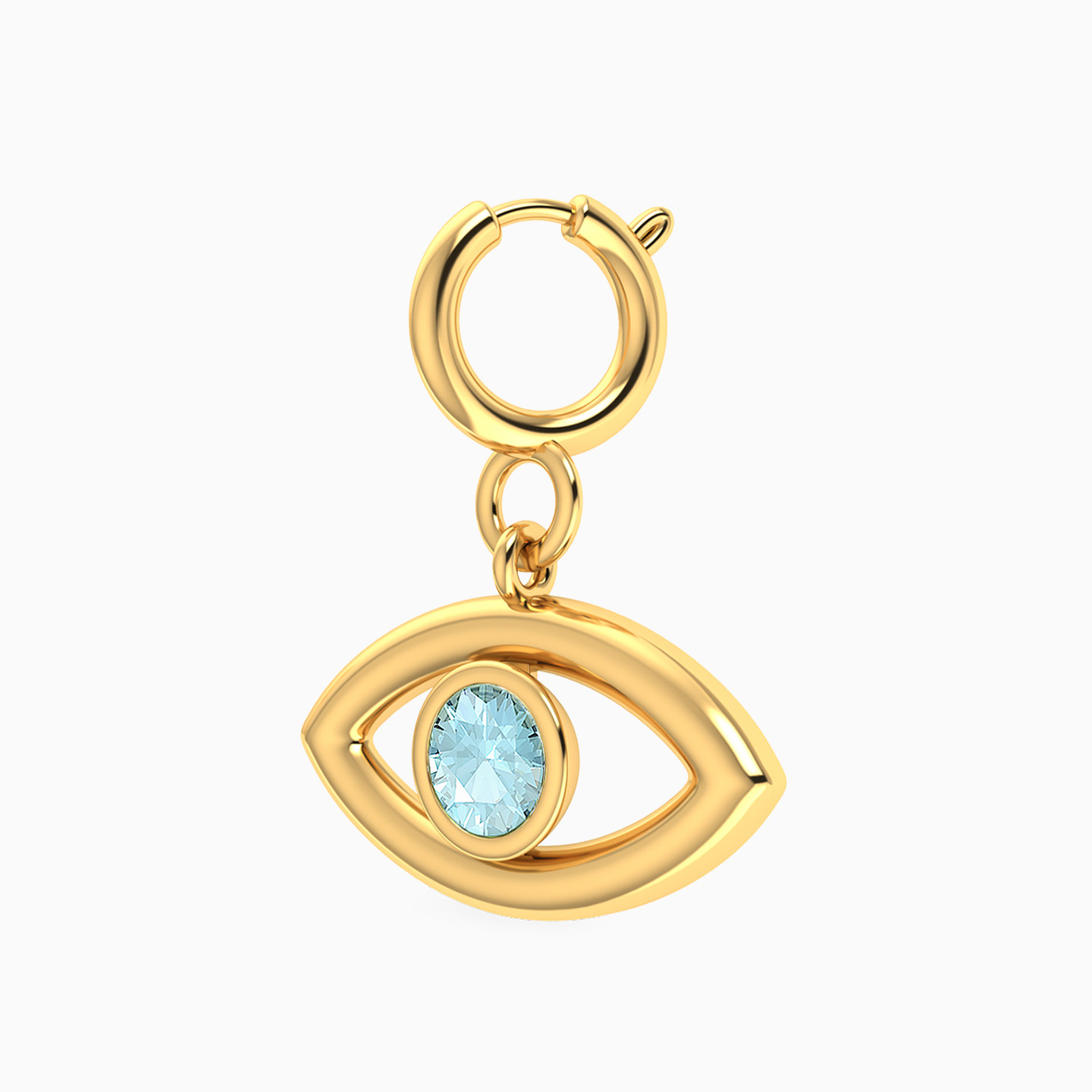 Eye Colored Stones Charm in 18K Gold - 2 Eye Colored Stones Charm in 18K Gold - 2