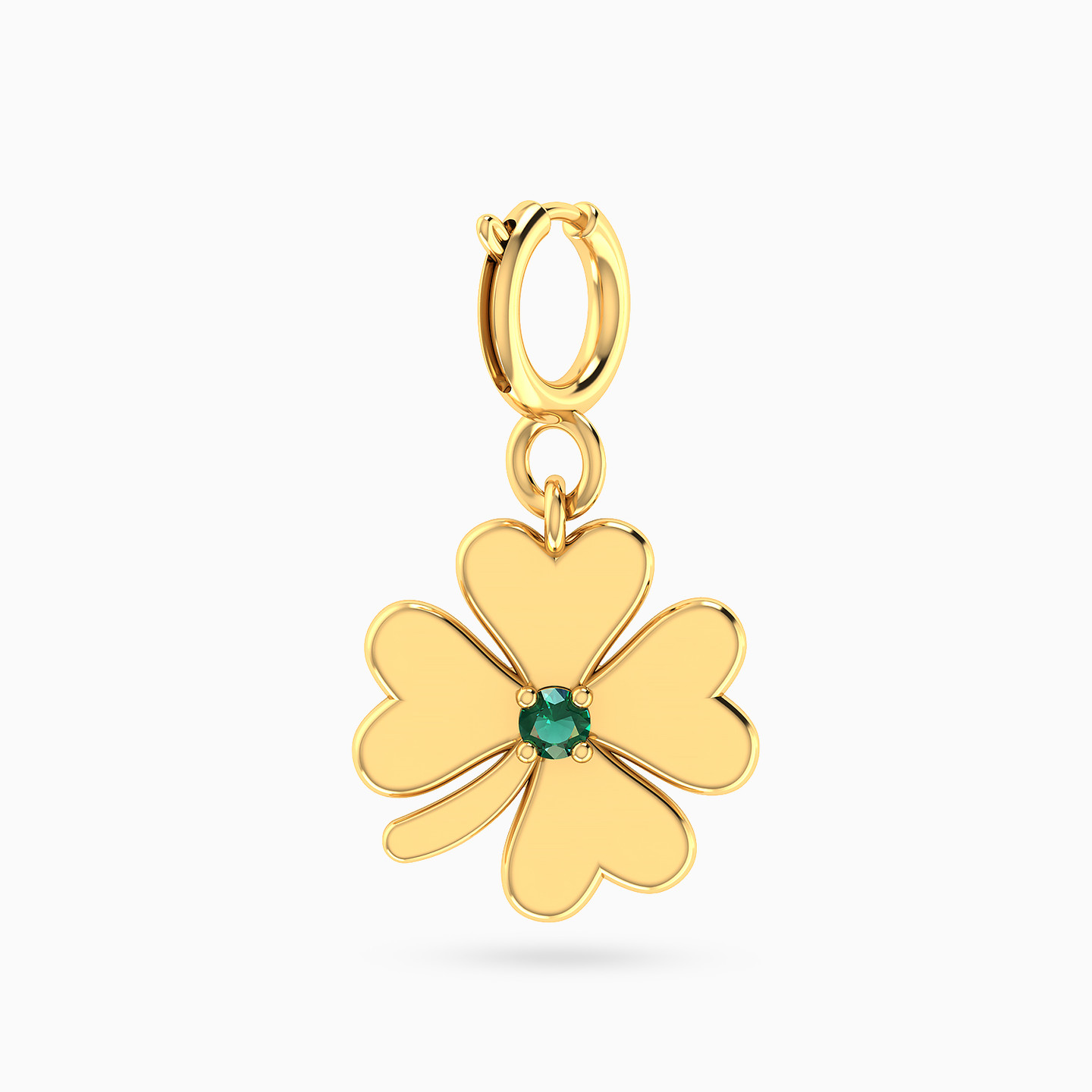 Clover Green Stones Charm in 18K Gold Clover Green Stones Charm in 18K Gold