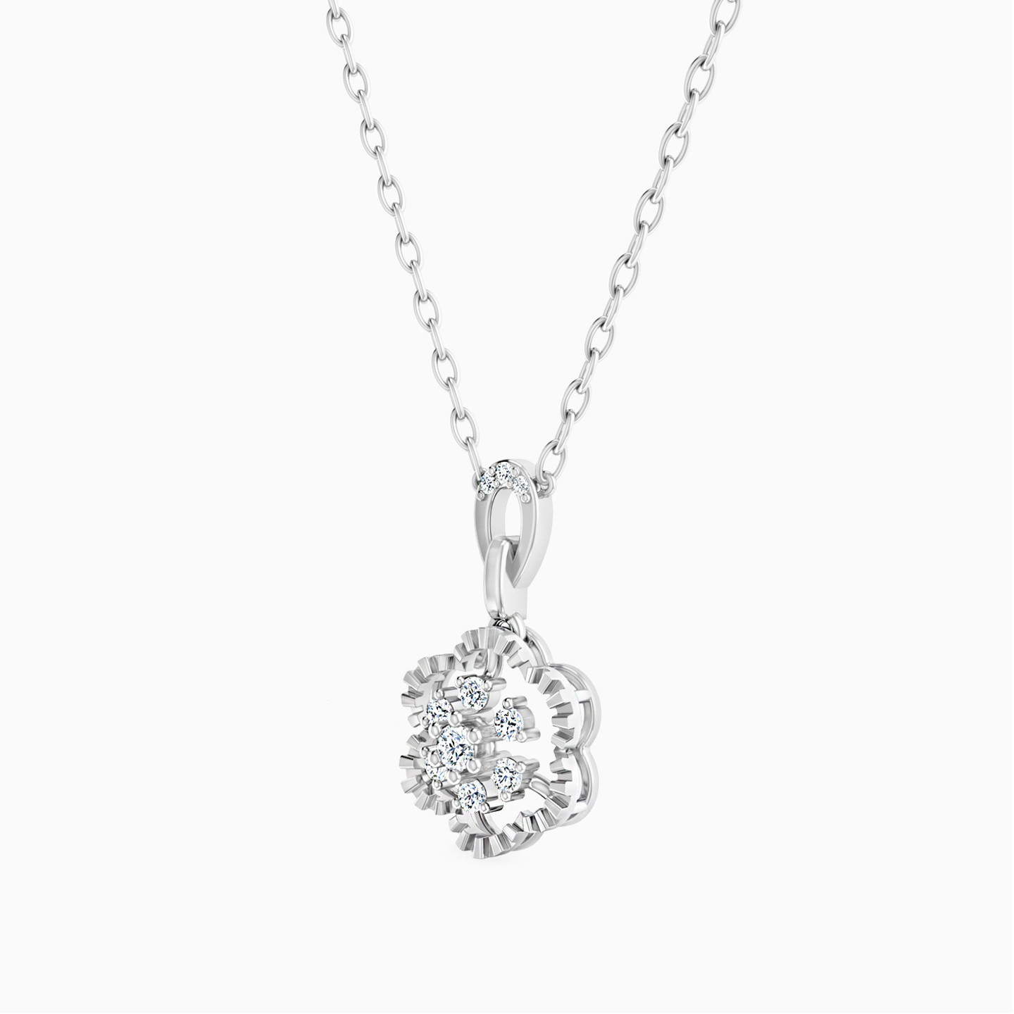 18K Gold Diamond Pendant Necklace - 2