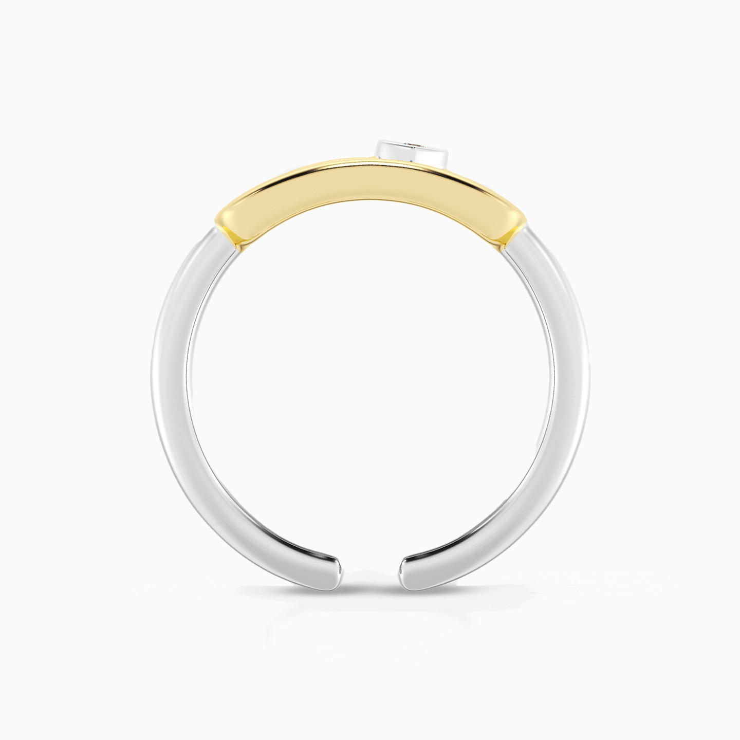 خاتم فضة إسترليني مستطيل مزين بألماس مختبرات   - 3