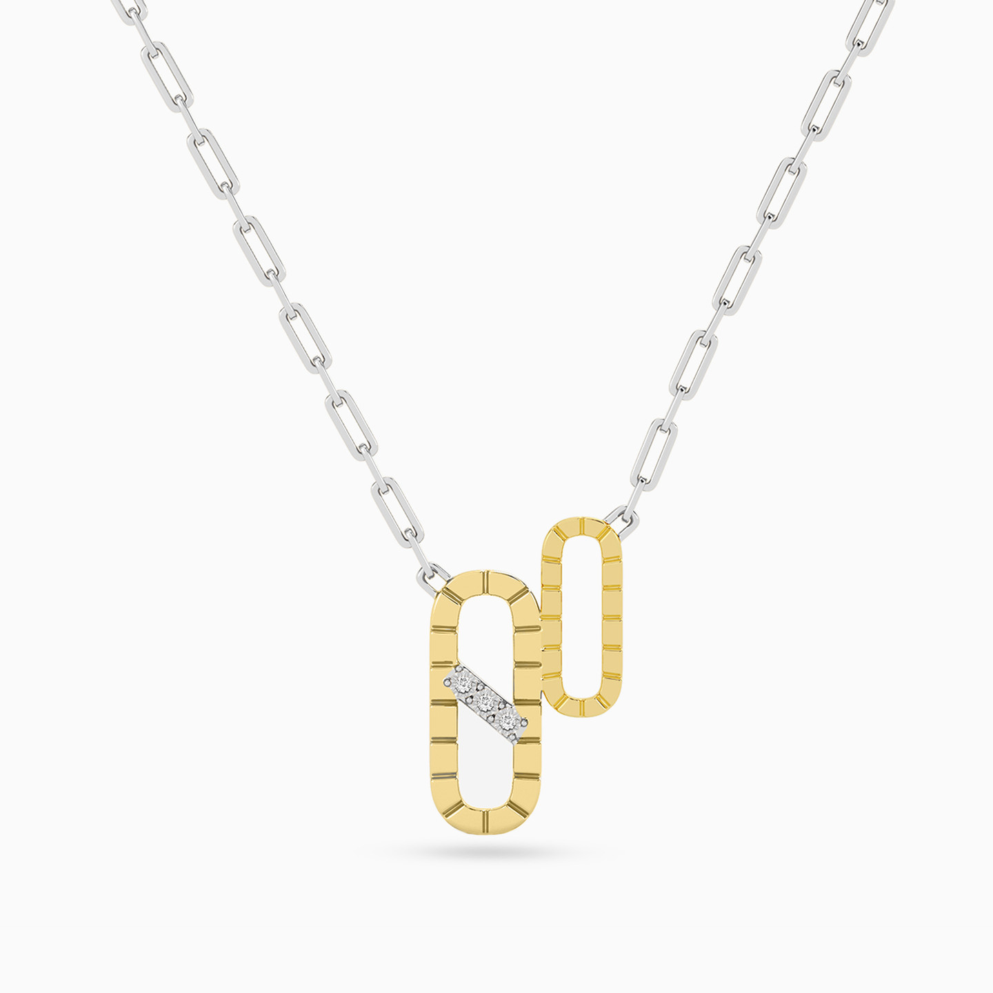 Oval Lab Grown Diamonds Gold Plated Necklace Oval Lab Grown Diamonds Gold Plated Necklace