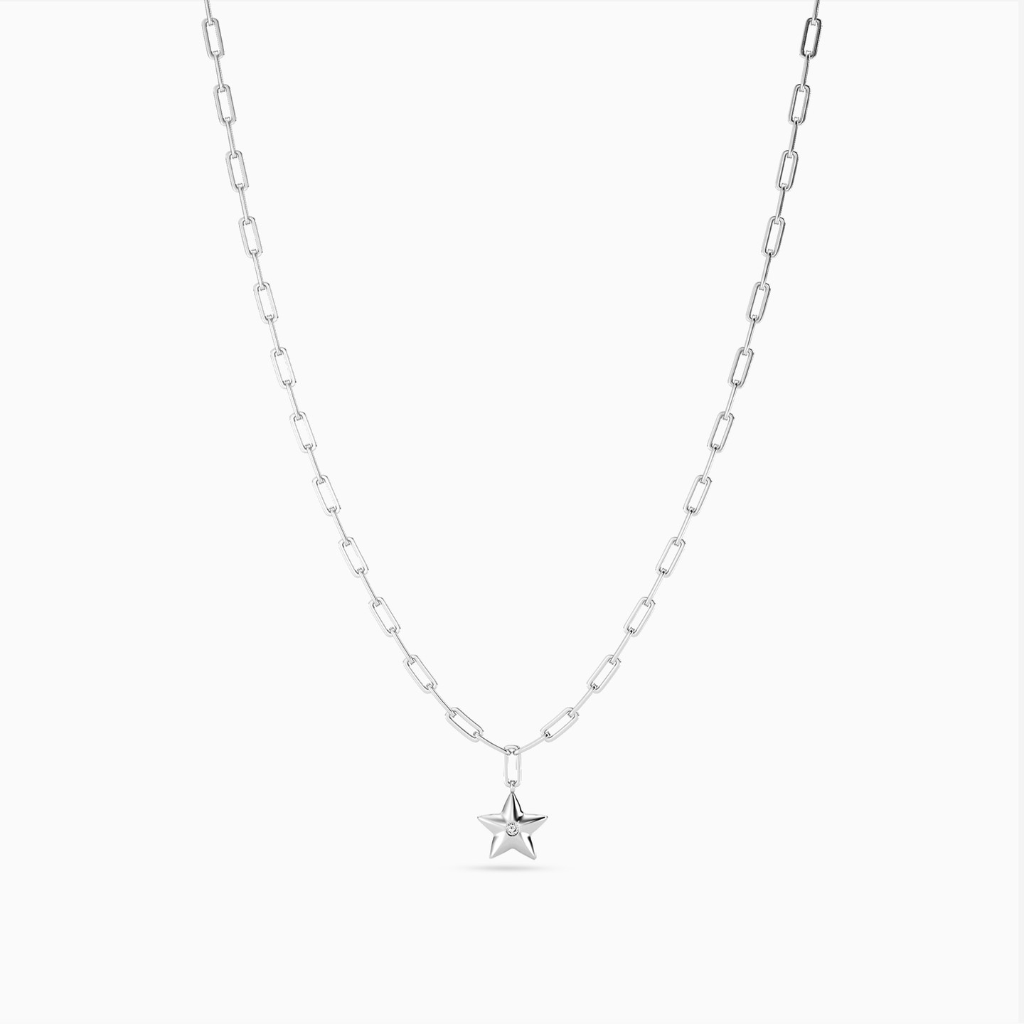 Star Lab Grown Diamonds Sterling Silver Necklace - 2 Star Lab Grown Diamonds Sterling Silver Necklace - 2