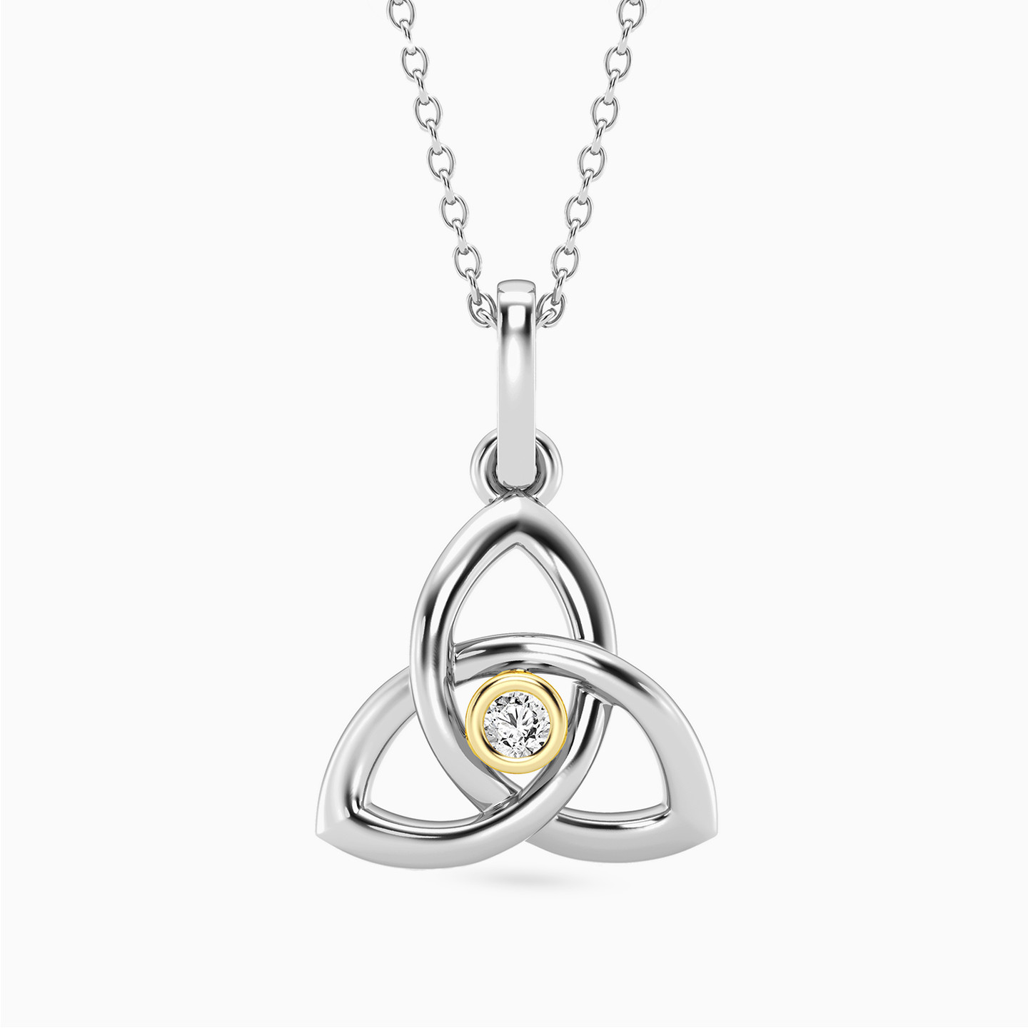 سلسلة فضة إسترليني عقدة مزينة بألماس مختبرات سلسلة فضة إسترليني عقدة مزينة بألماس مختبرات