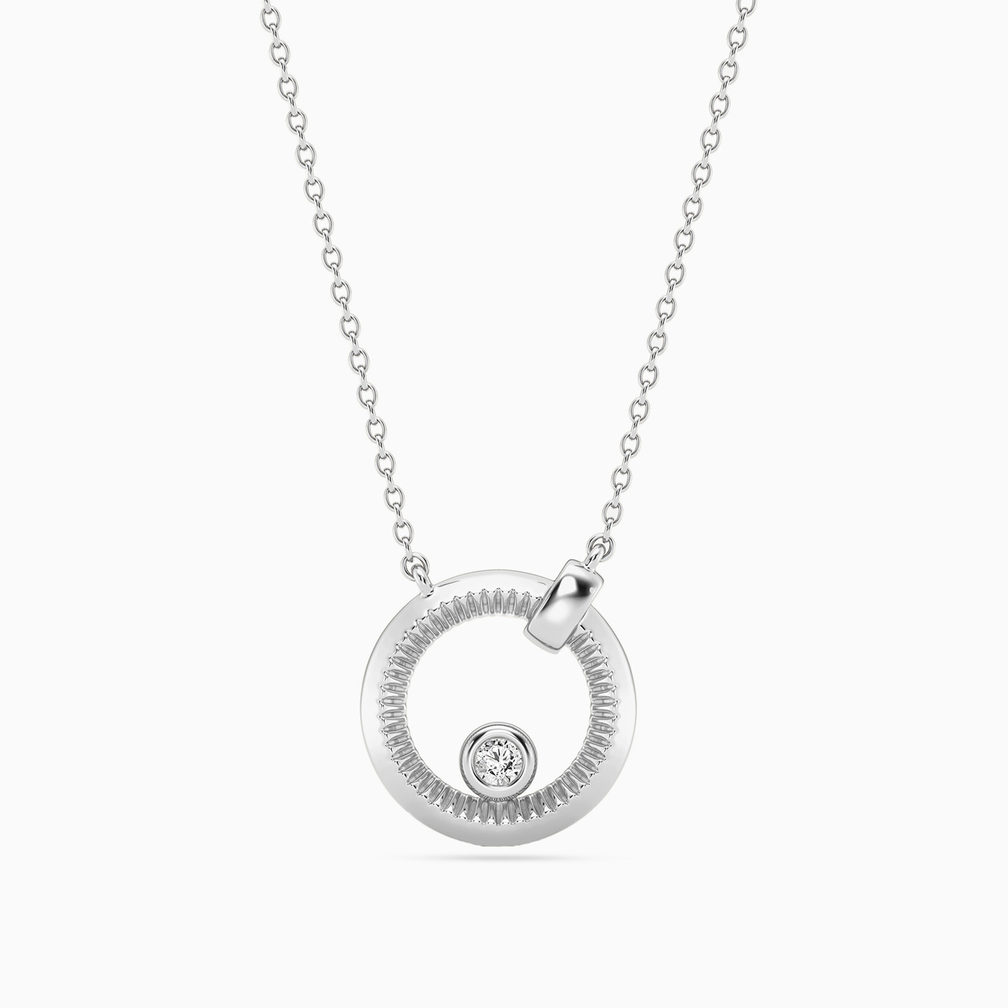 سلسلة فضة إسترليني دائرية مزينة بألماس مختبرات - 3 سلسلة فضة إسترليني دائرية مزينة بألماس مختبرات - 3