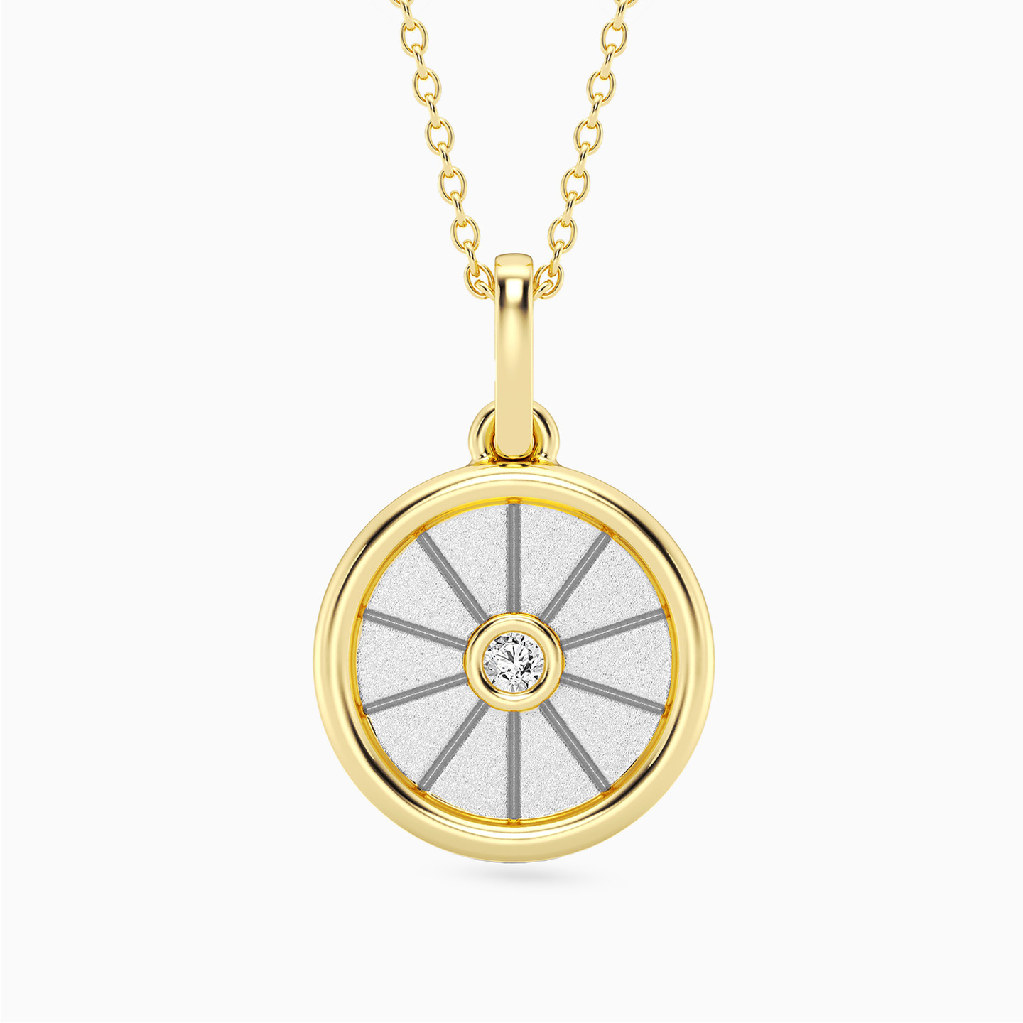 Circle Lab Grown Diamonds Gold Plated Necklace Circle Lab Grown Diamonds Gold Plated Necklace