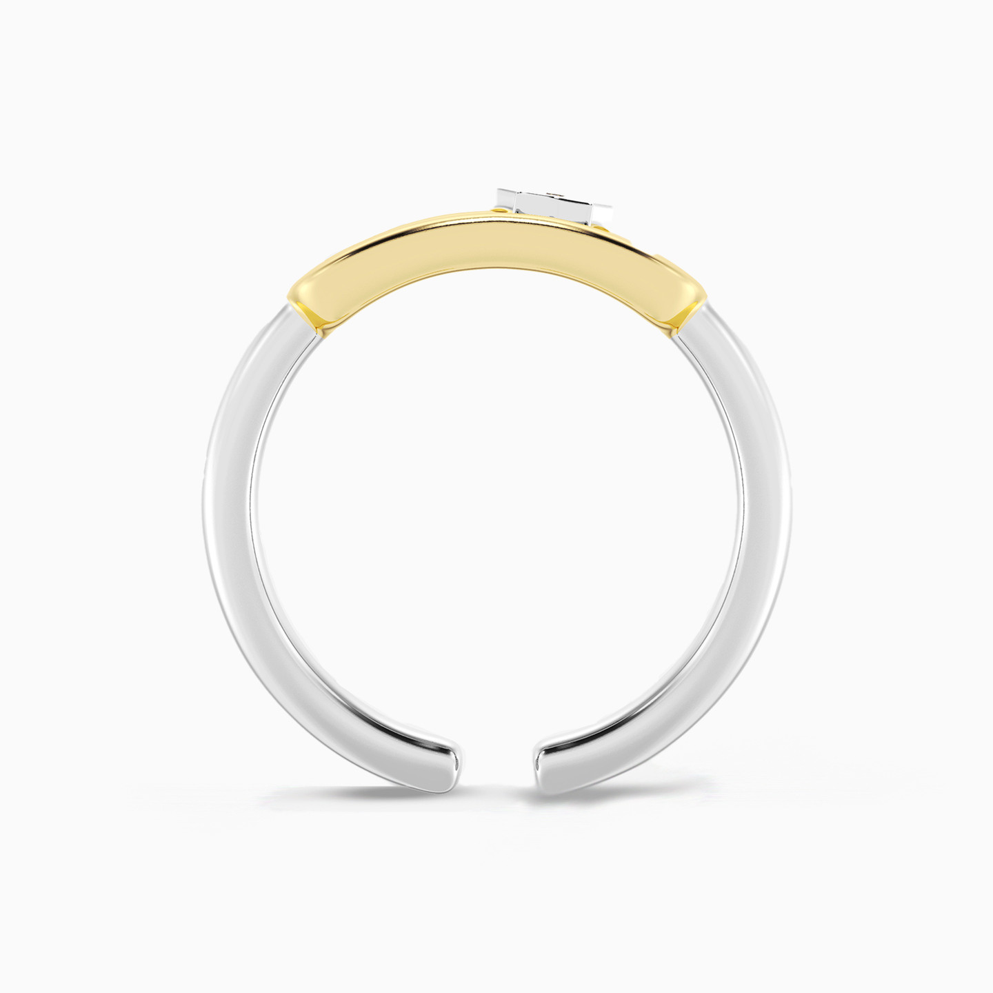 خاتم فضة إسترليني مستطيل مزين بألماس مختبرات - 3 خاتم فضة إسترليني مستطيل مزين بألماس مختبرات - 3