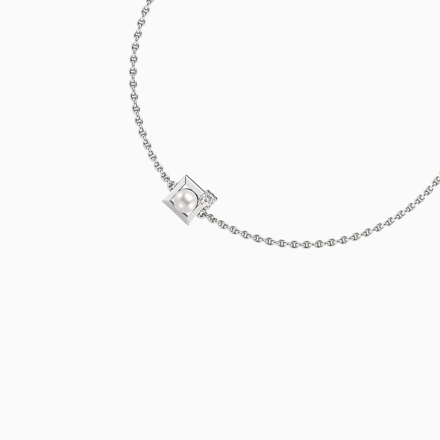 أسورة بسلسلة فضة إسترليني مزينة بألماس مختبرات متعددة الأشكال - 3 أسورة بسلسلة فضة إسترليني مزينة بألماس مختبرات متعددة الأشكال - 3