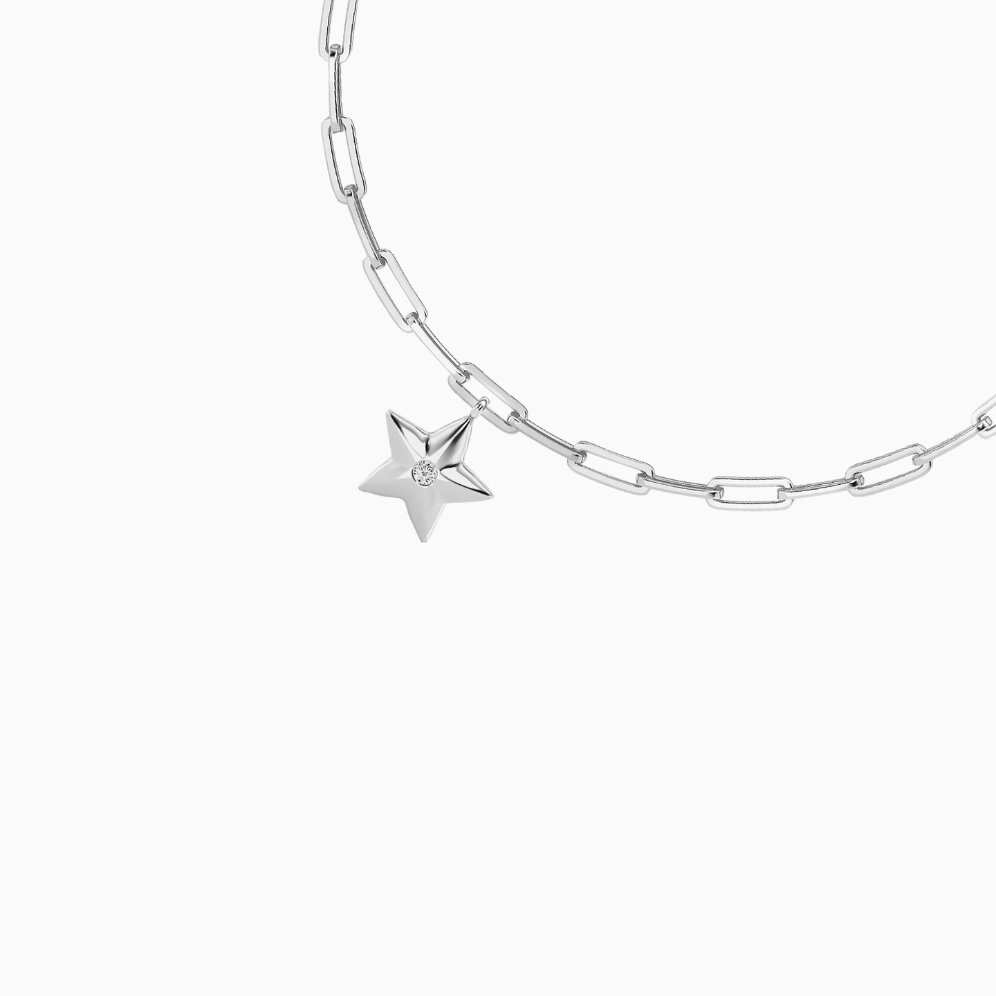 Star Lab Grown Diamonds Sterling Silver Chain Bracelet - 3 Star Lab Grown Diamonds Sterling Silver Chain Bracelet - 3