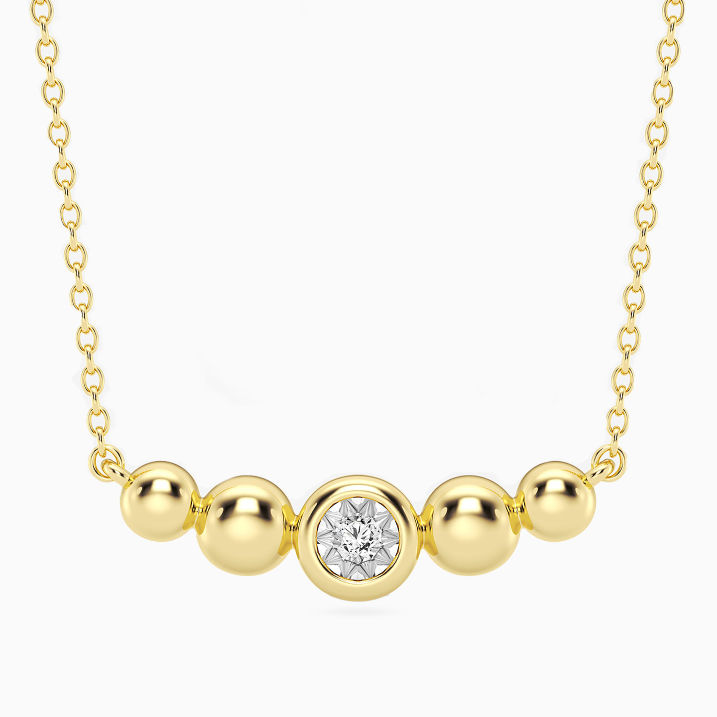 سلسلة مطلية بالذهب دائرية مزينة بألماس مختبرات سلسلة مطلية بالذهب دائرية مزينة بألماس مختبرات