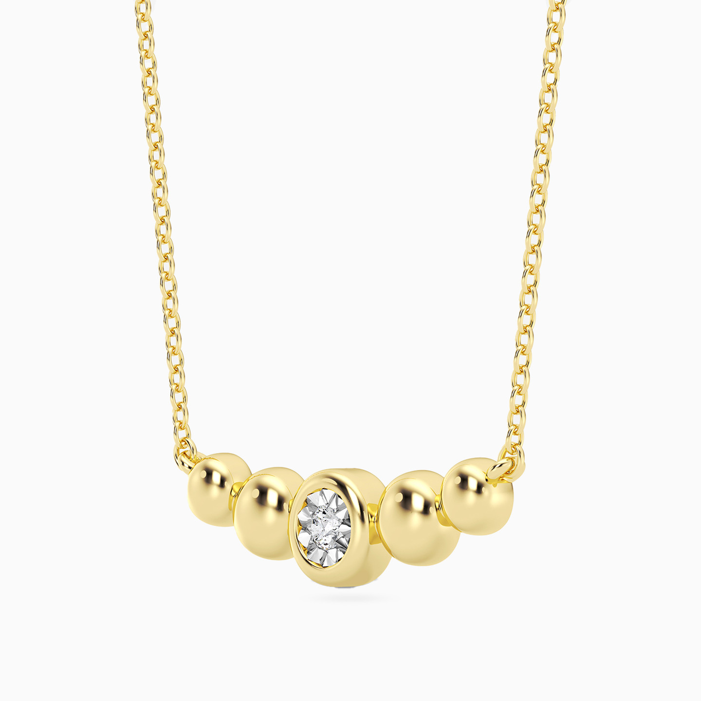 سلسلة مطلية بالذهب دائرية مزينة بألماس مختبرات - 2 سلسلة مطلية بالذهب دائرية مزينة بألماس مختبرات - 2