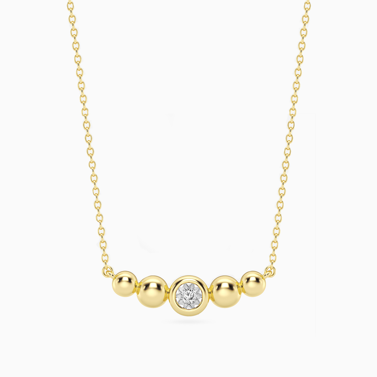 سلسلة مطلية بالذهب دائرية مزينة بألماس مختبرات - 3 سلسلة مطلية بالذهب دائرية مزينة بألماس مختبرات - 3