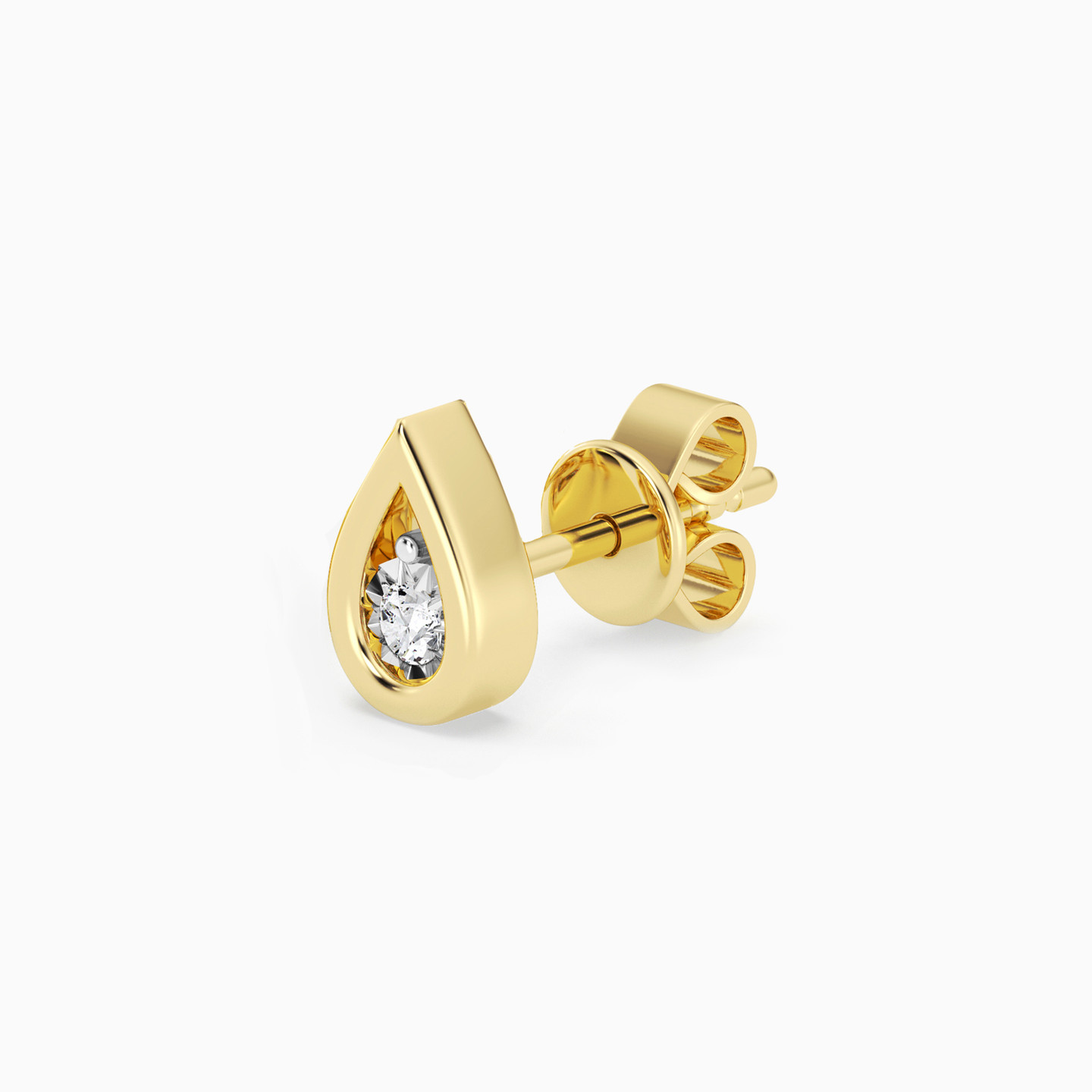 Pear Lab Grown Diamonds Gold Plated Stud Earrings - 4 Pear Lab Grown Diamonds Gold Plated Stud Earrings - 4