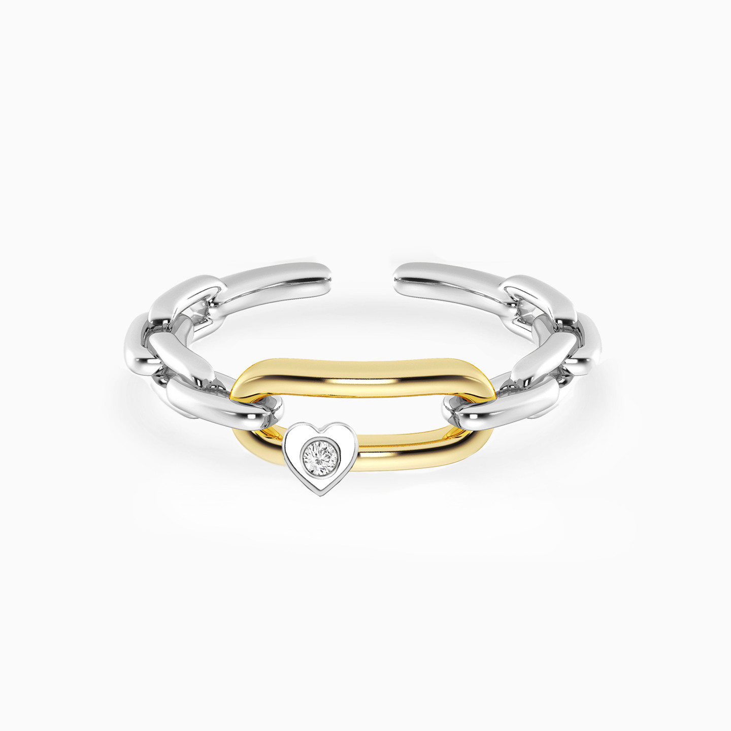 Link Lab Grown Diamonds Sterling Silver Ring Link Lab Grown Diamonds Sterling Silver Ring