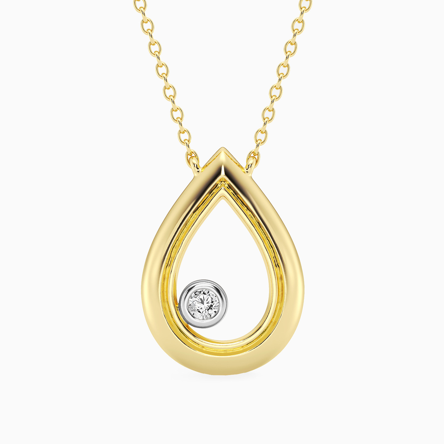 Pear Lab Grown Diamonds Gold Plated Necklace Pear Lab Grown Diamonds Gold Plated Necklace