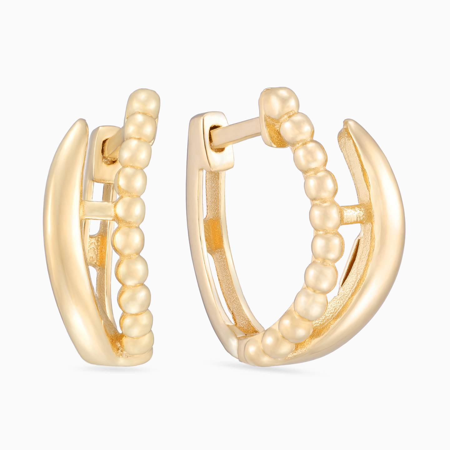 Beaded Hoop Earrings in 21K Gold Beaded Hoop Earrings in 21K Gold
