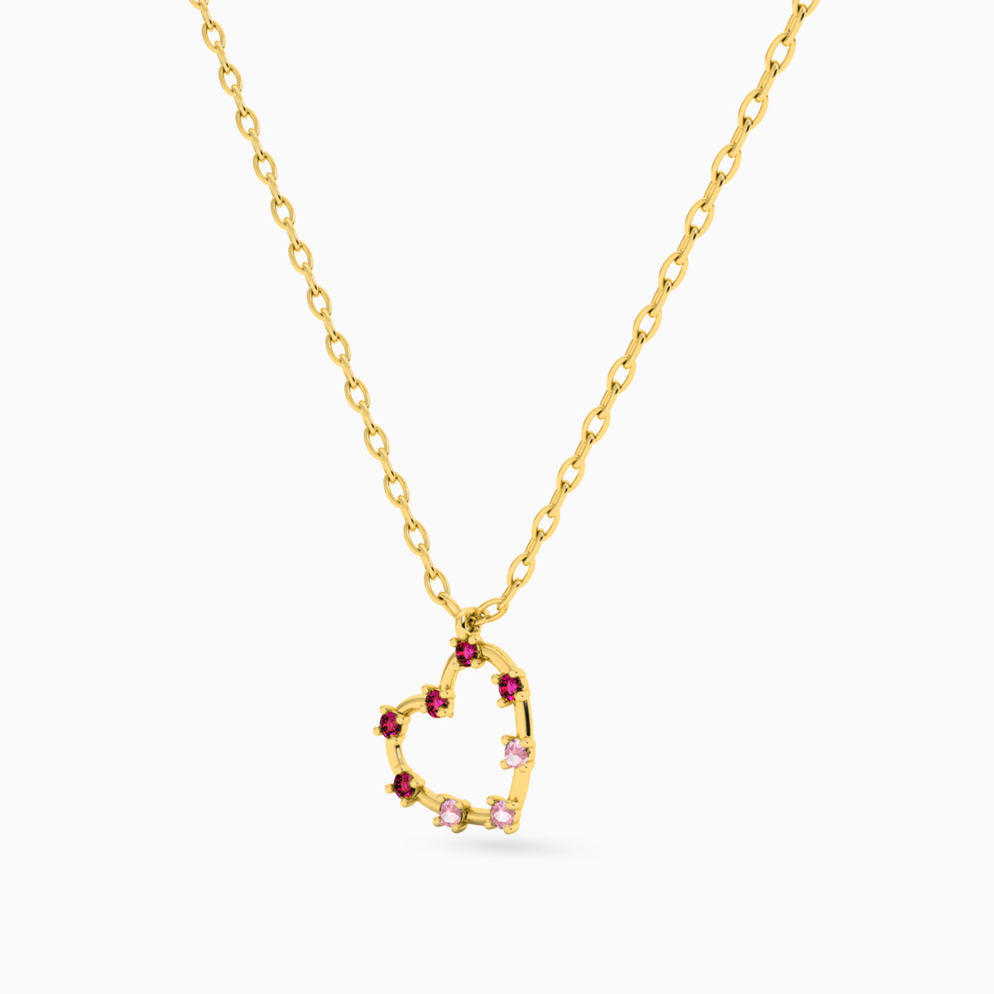 18K Gold Colored Stones Pendant Necklace - 2