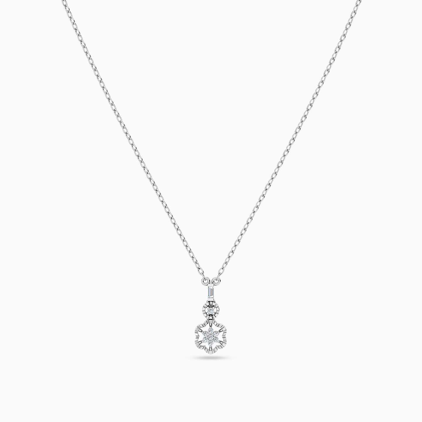 18K Gold Diamond Pendant Necklace - 3