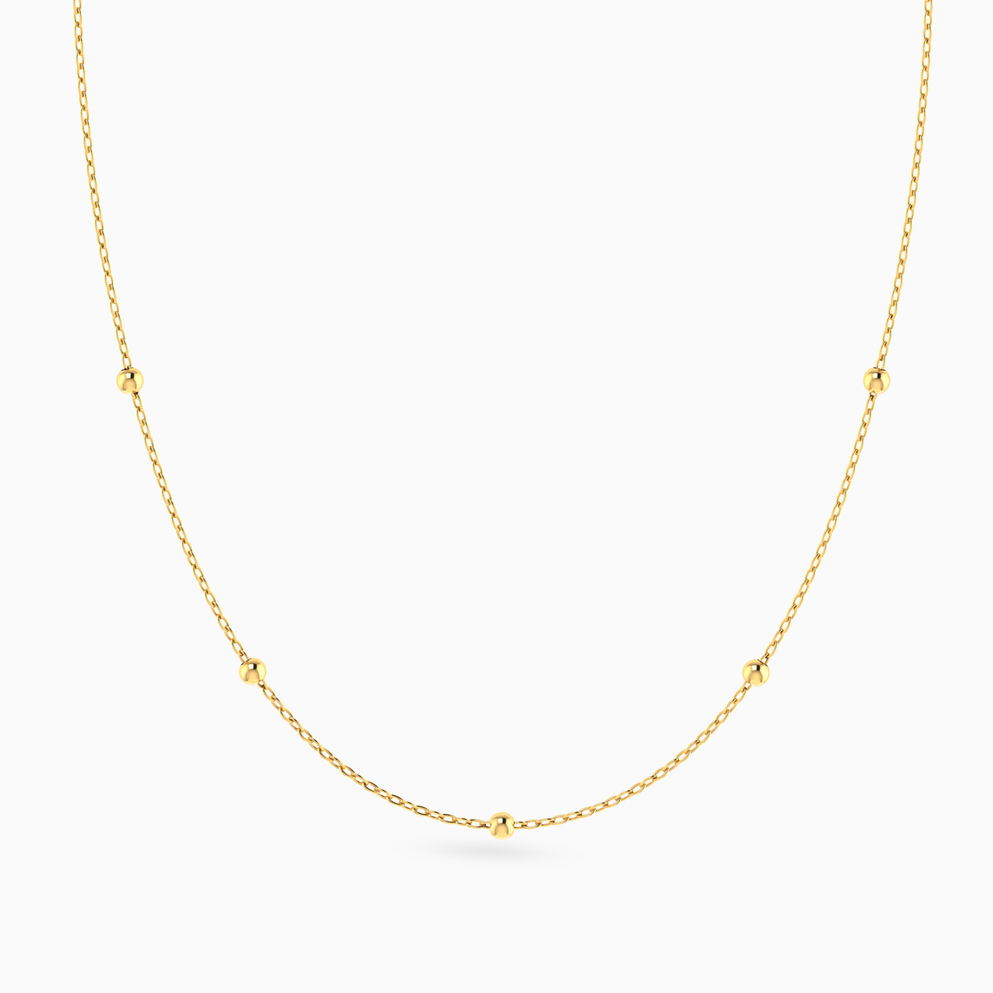 Round Chain Necklace in 18K Gold - 3 Round Chain Necklace in 18K Gold - 3