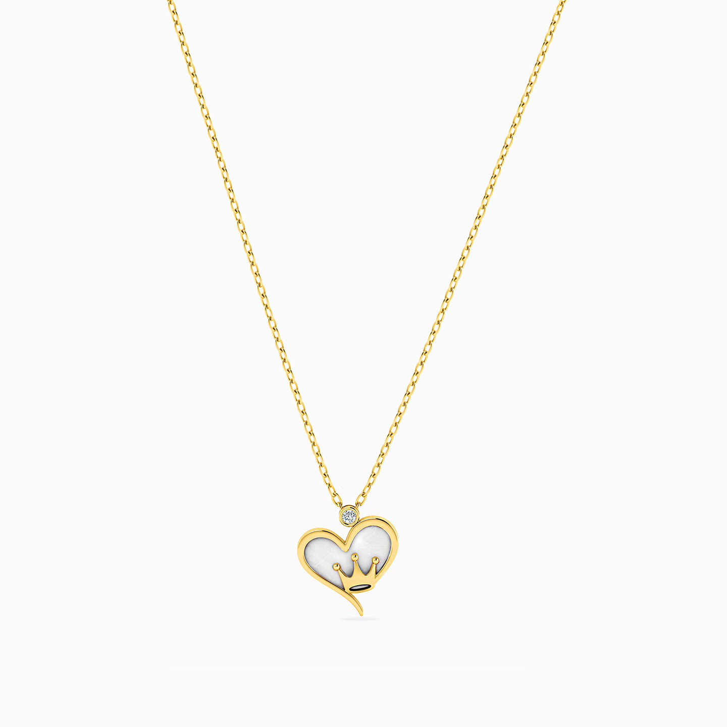 Heart Pearl Necklace in 18K Gold - 3 Heart Pearl Necklace in 18K Gold - 3