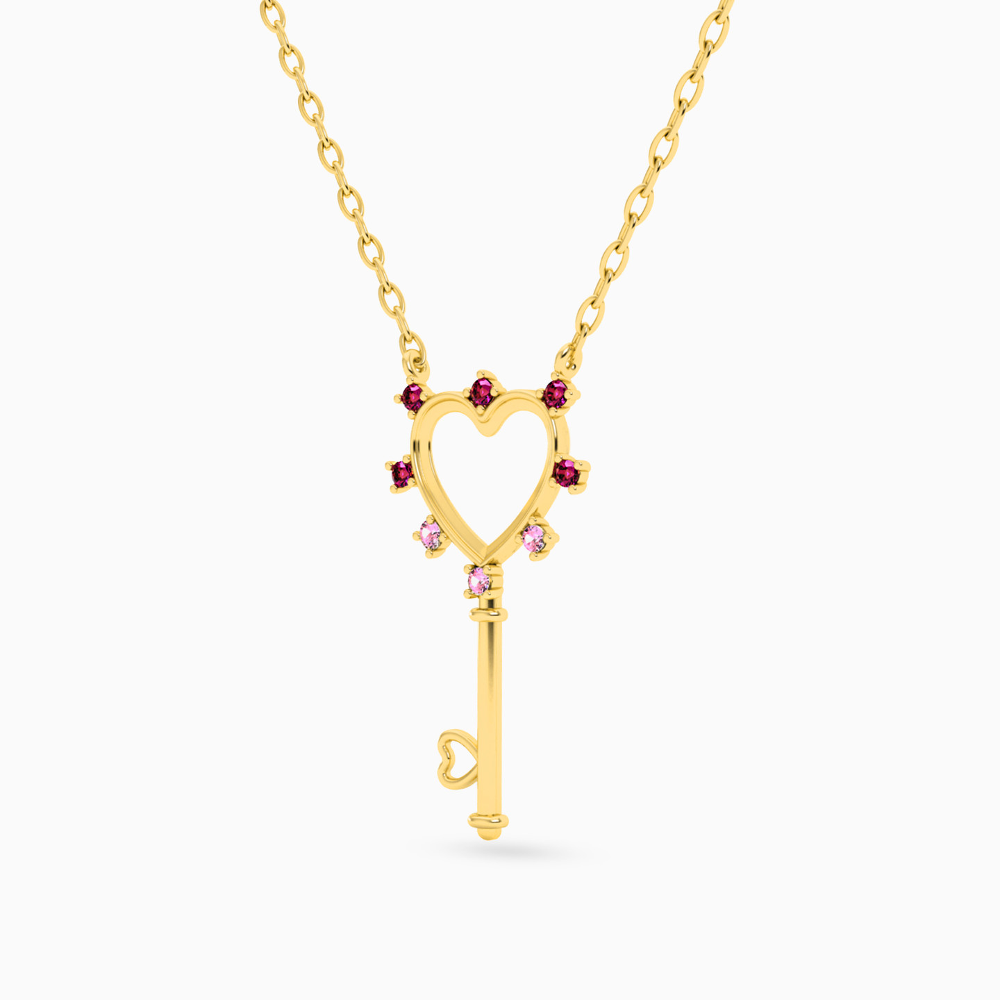 18K Gold Colored Stones Pendant Necklace - 2