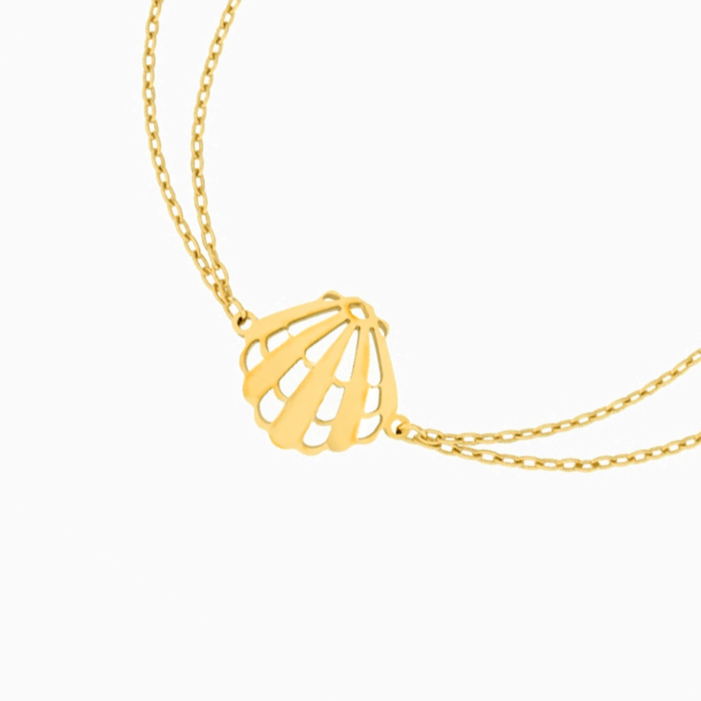 Seashell Chain Bracelet in 18K Gold - 7 Seashell Chain Bracelet in 18K Gold - 7