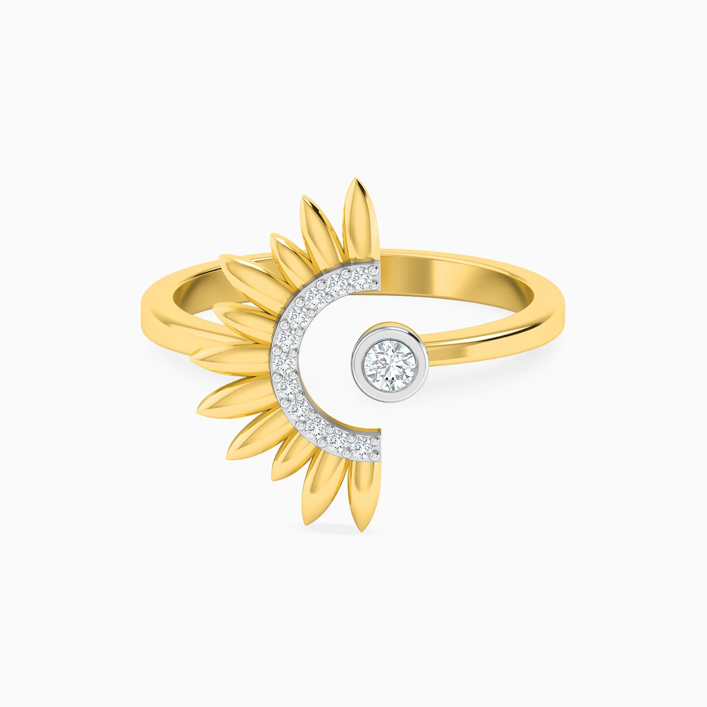 Semi-circle Diamond Two Headed Ring in 18K Gold Semi-circle Diamond Two Headed Ring in 18K Gold