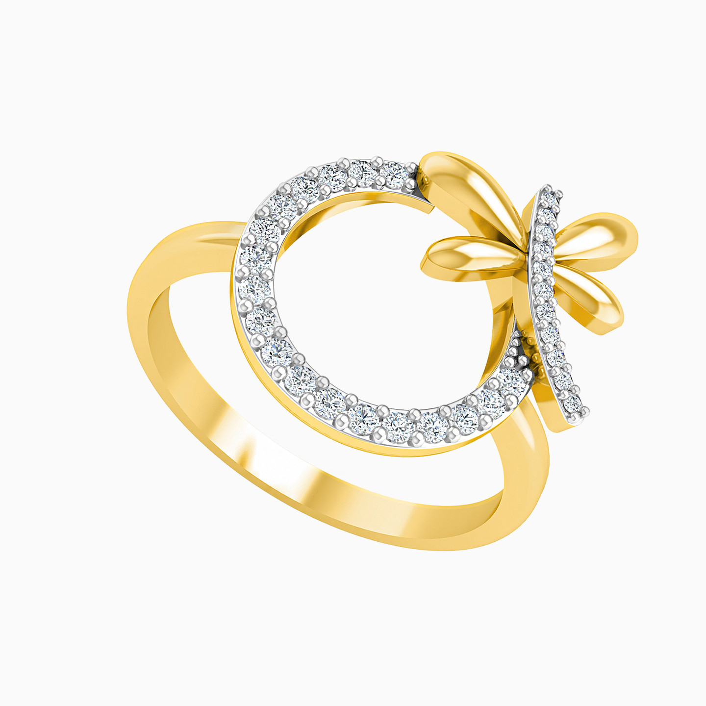 Dragonfly Diamonds Ring in 18K Gold - 2 Dragonfly Diamonds Ring in 18K Gold - 2