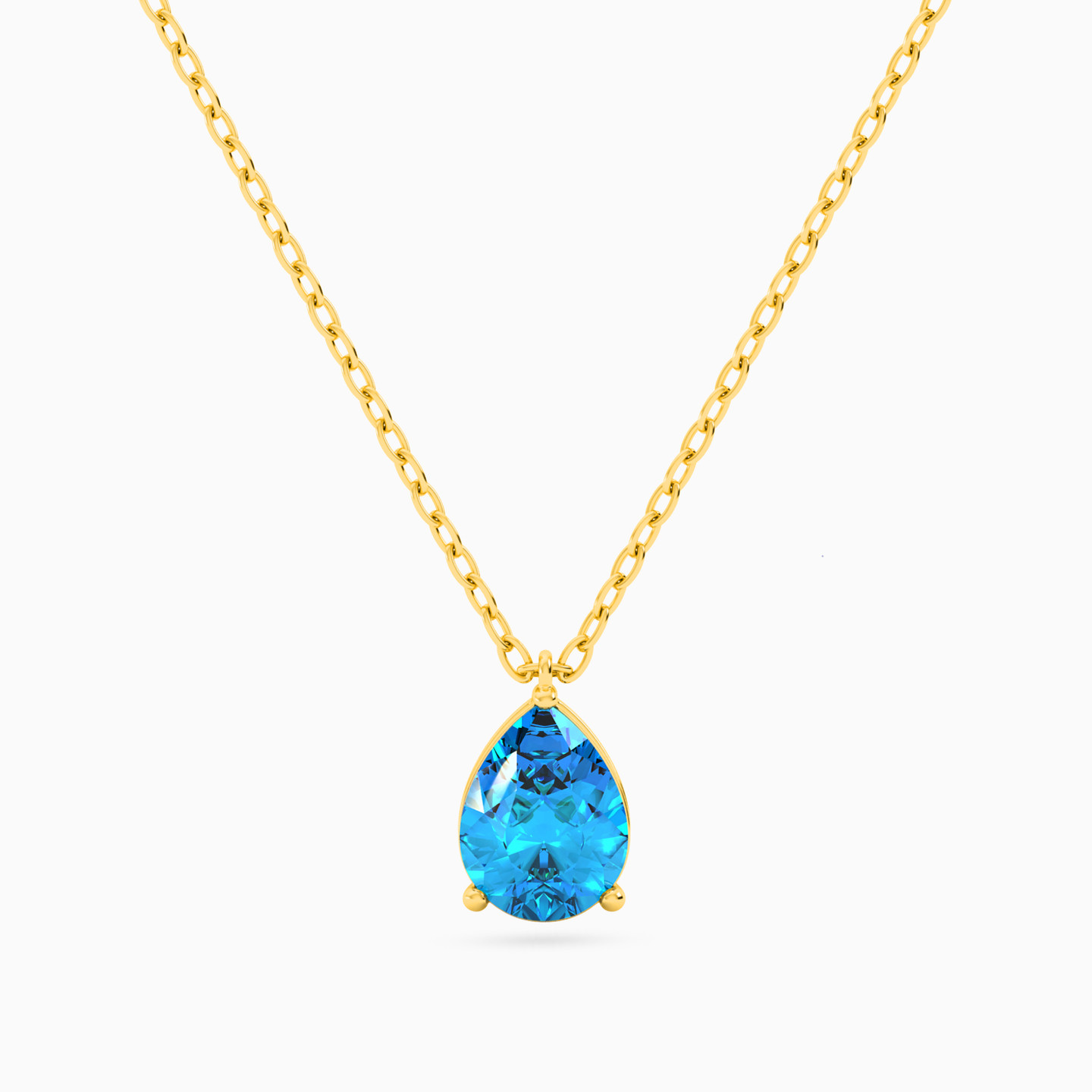 Pear Colored Stones Necklace in 18K Gold Pear Colored Stones Necklace in 18K Gold