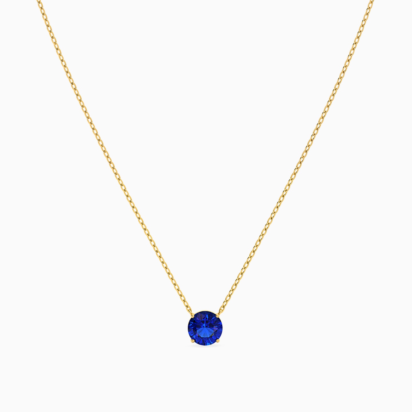 Circle Blue Stone Necklace in 18K Gold - 3 Circle Blue Stone Necklace in 18K Gold - 3