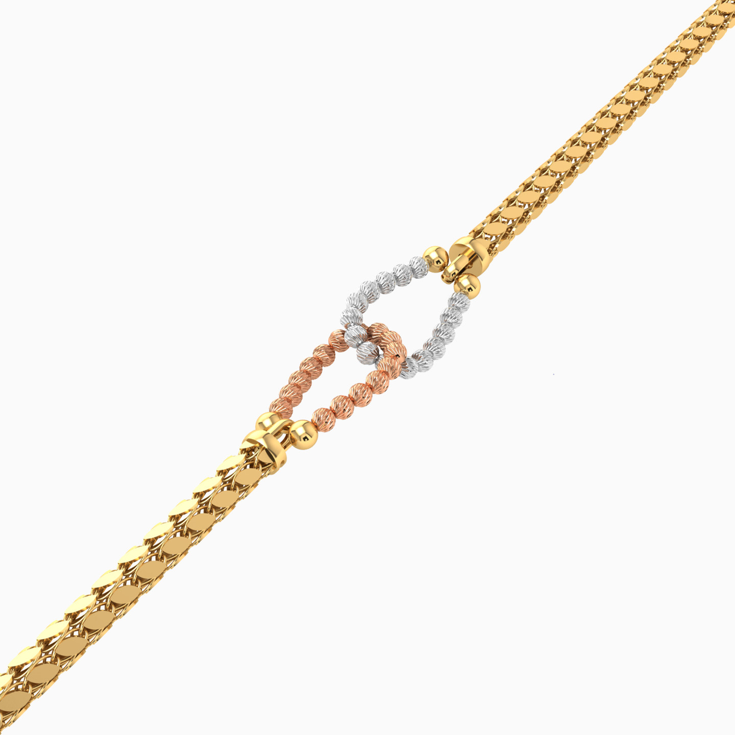 Beaded Chain Bracelet in 21K Gold - 3 Beaded Chain Bracelet in 21K Gold - 3