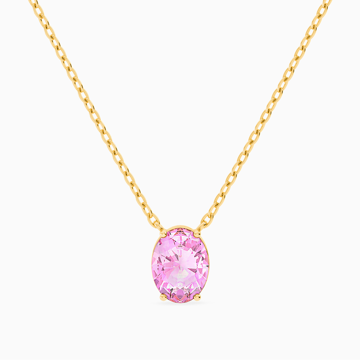 Oval Rose Stone Necklace in 18K Gold Oval Rose Stone Necklace in 18K Gold