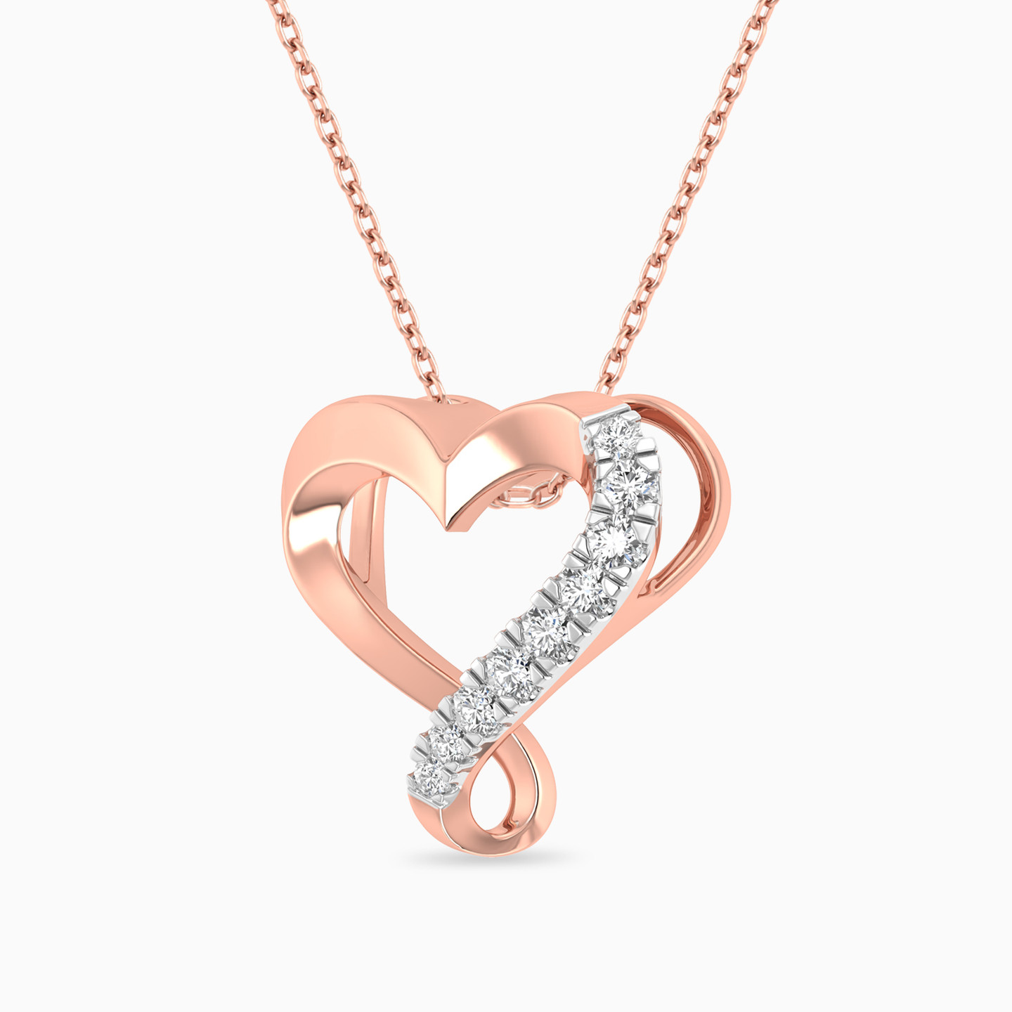 Heart Diamond Pendant in 18K Gold - 2 Heart Diamond Pendant in 18K Gold - 2