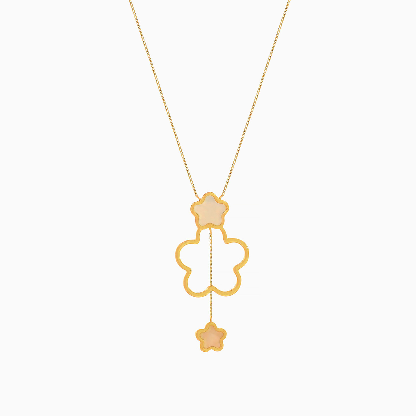 Flower Pearl Necklace in 18K Gold - 2 Flower Pearl Necklace in 18K Gold - 2