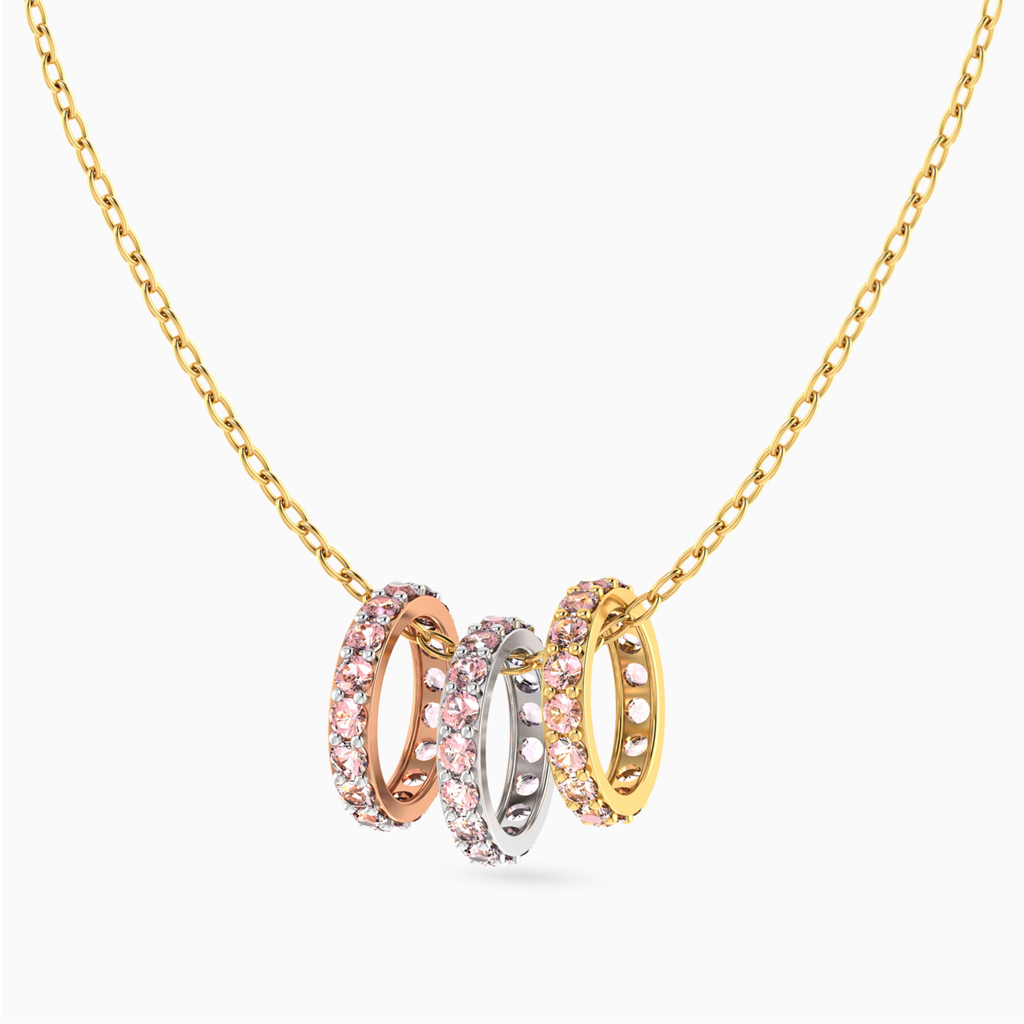 Circle Rose Stone Necklace In 18K Gold Circle Rose Stone Necklace In 18K Gold