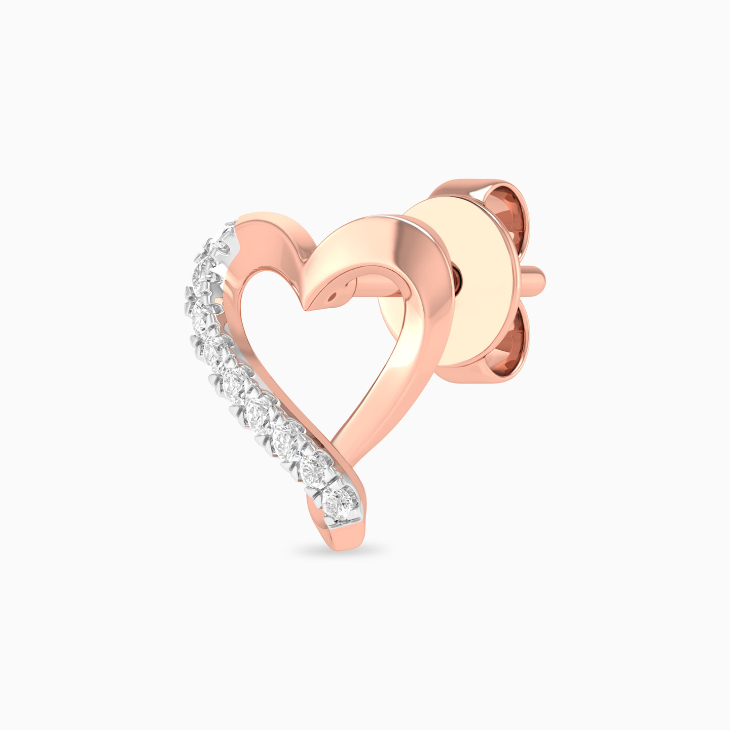 Heart Diamond Stud Earrings in 18K Gold - 5 Heart Diamond Stud Earrings in 18K Gold - 5